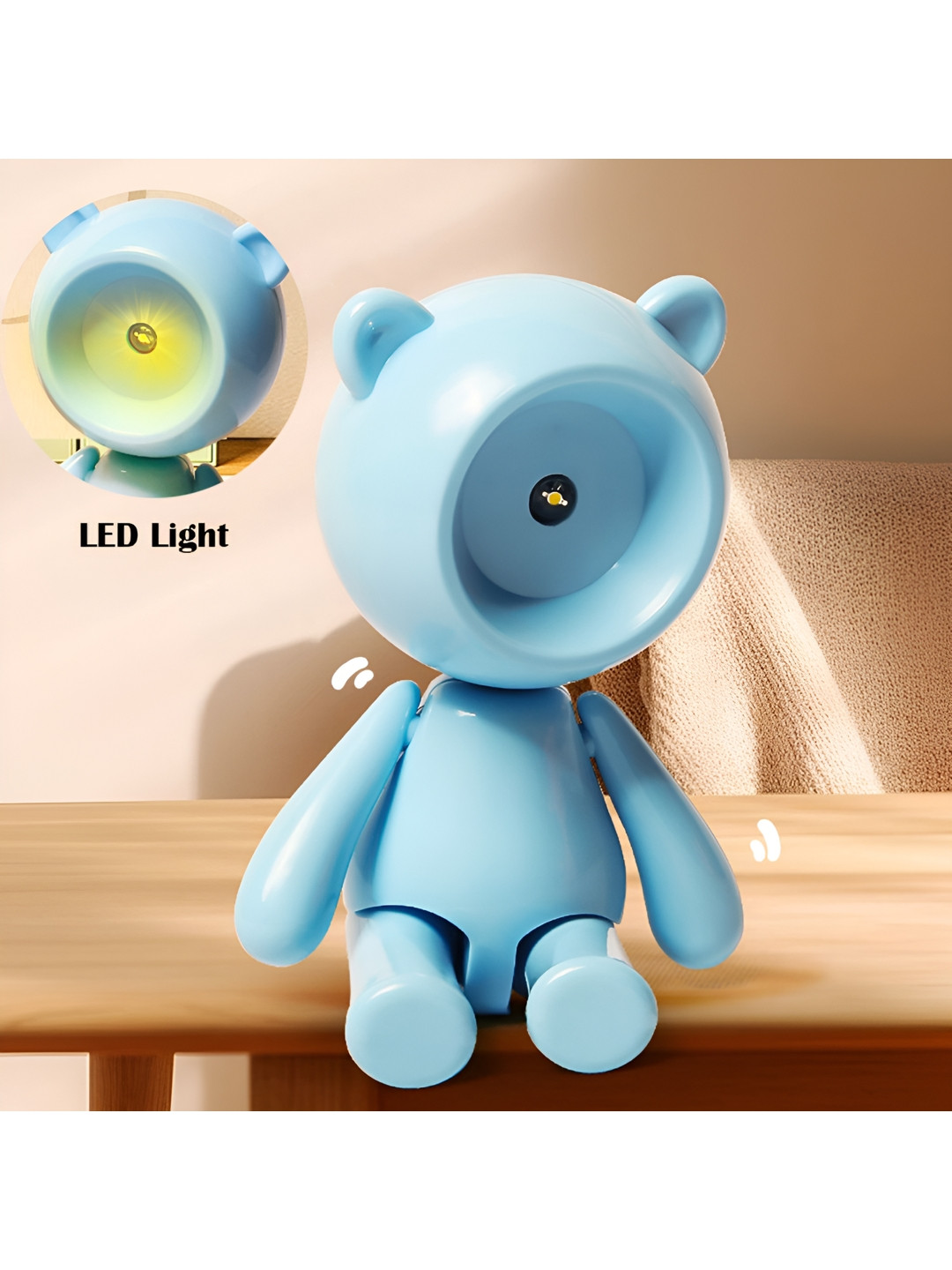 Flenzy Blue Acrylic Abstract Shaped Table Lamp