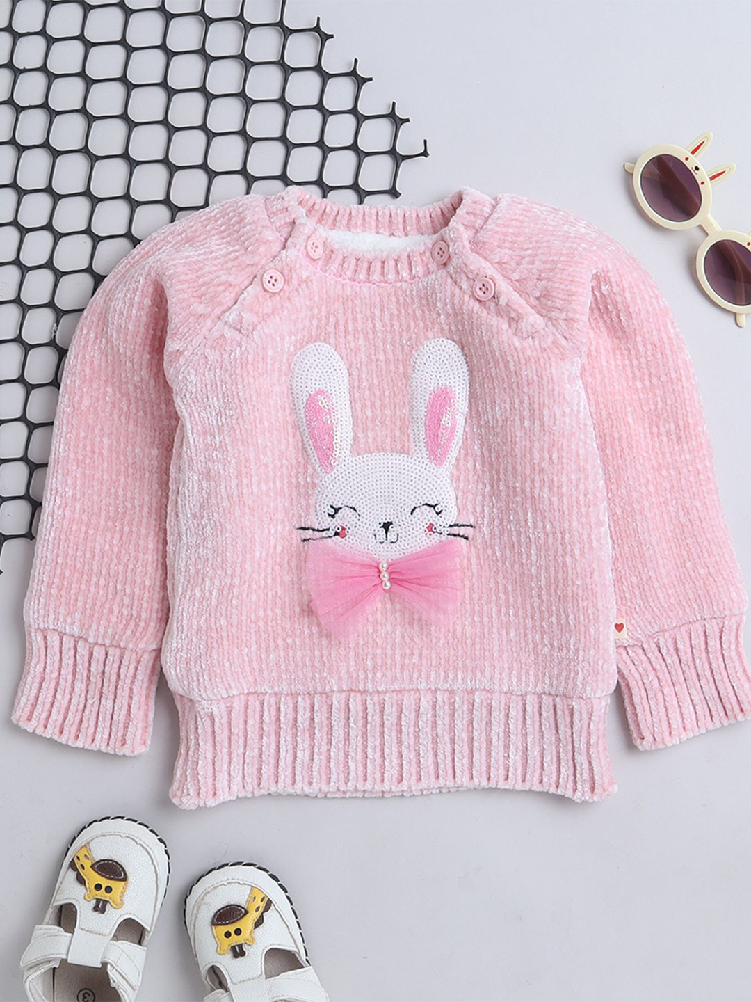 Yellow Apple Girls Quirky Woollen Pullover