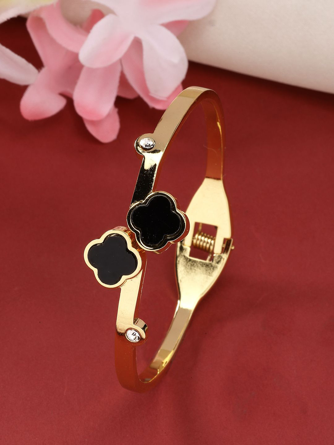 NVR Girls Brass Gold-Plated Cuff Bracelet
