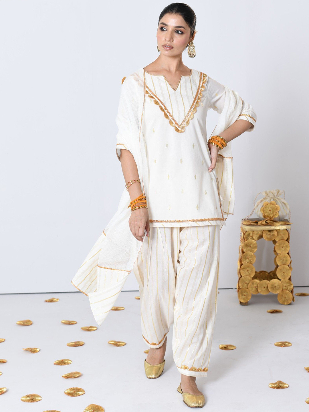 PINK CACTII Women Regular Kurta with Patiala & With Dupatta