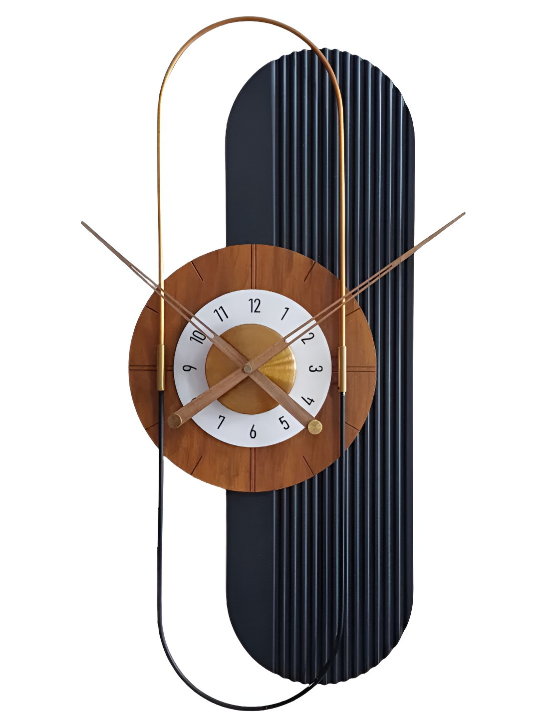 The Brand Barrel Black Abstract Shaped Contemporary Wall Clock