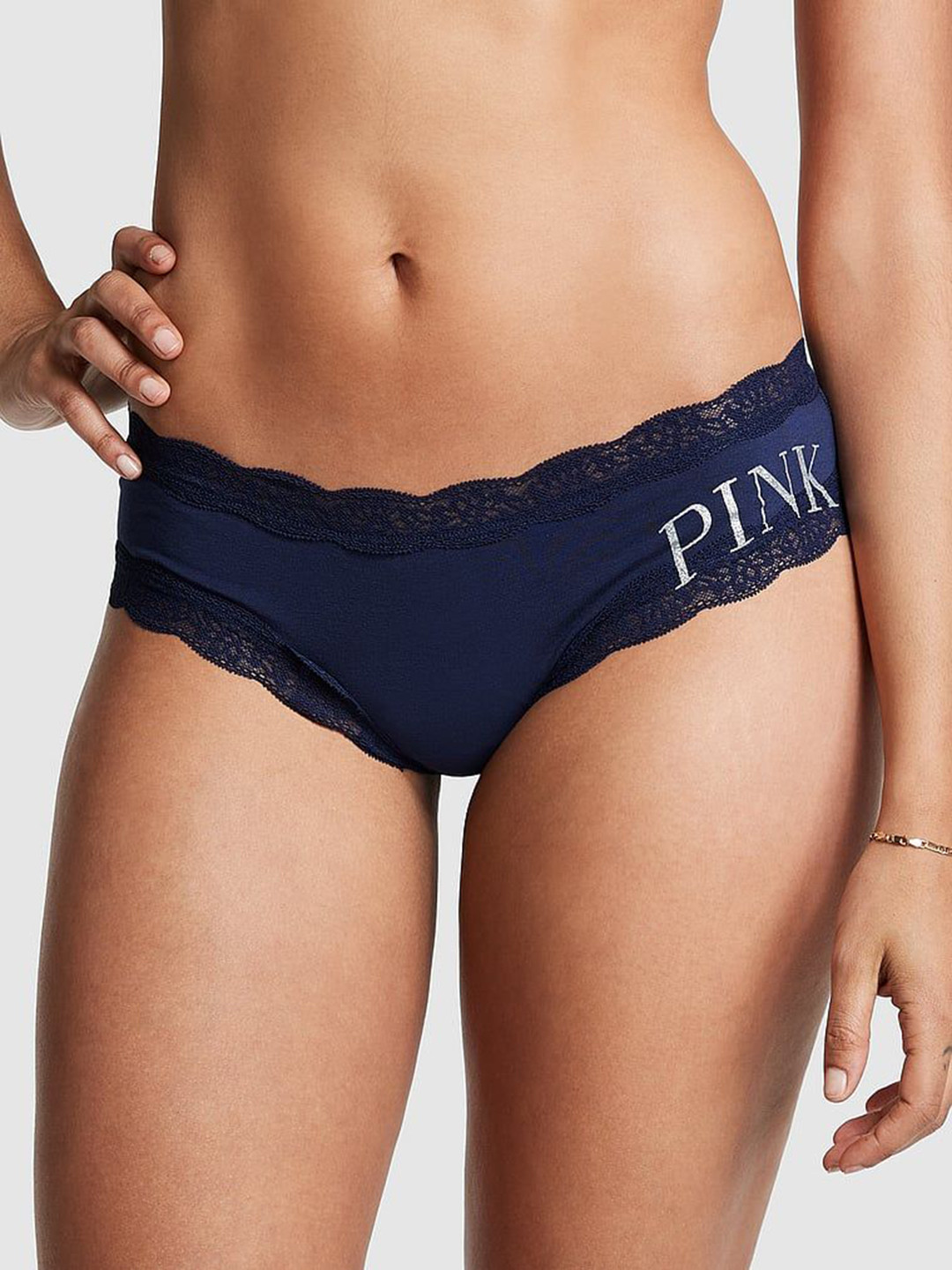 Victoria's Secret PINK Everyday Lace-Trim Cheekster Panty