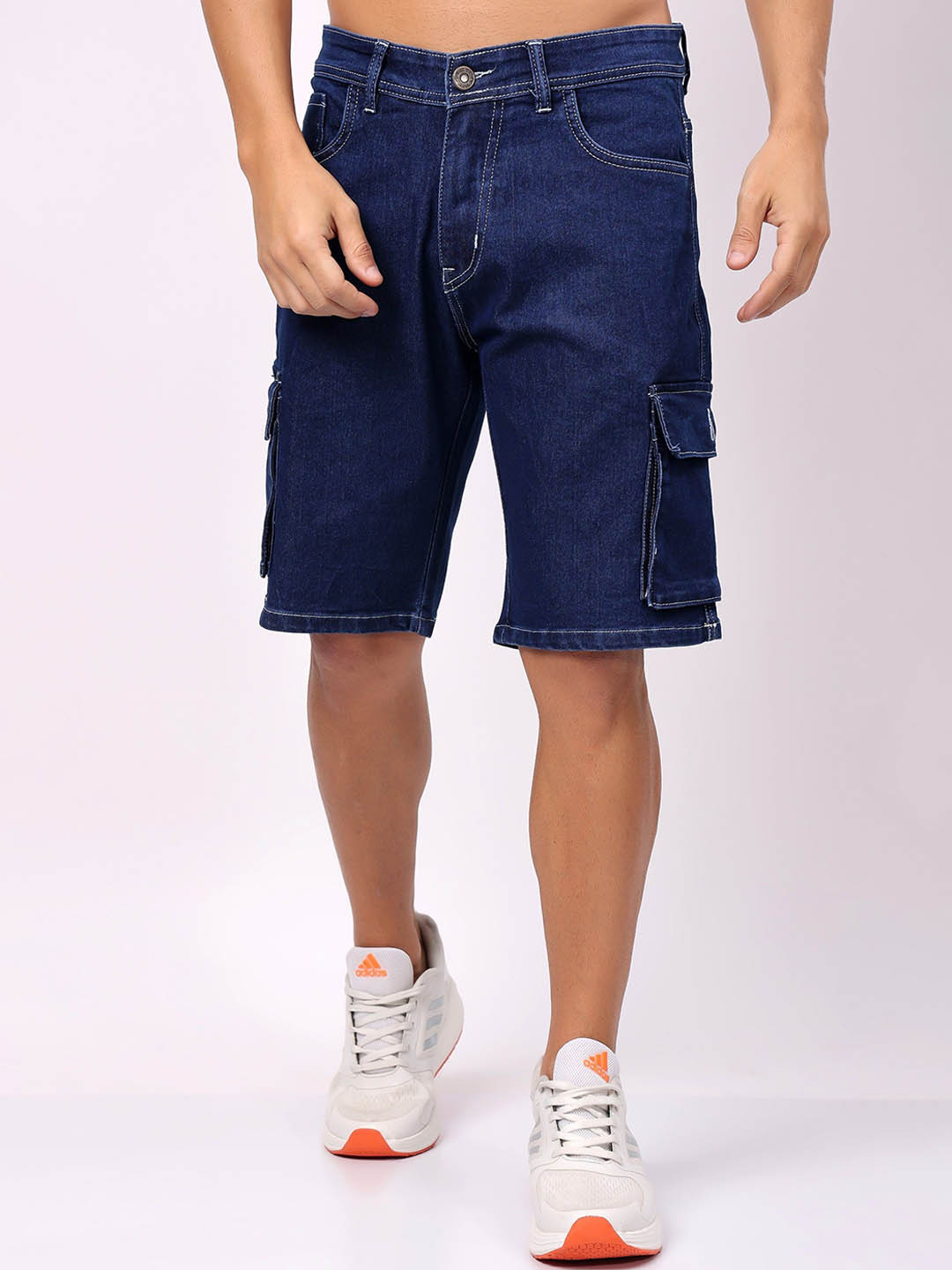 London Hills Men Denim Running Cargo Shorts