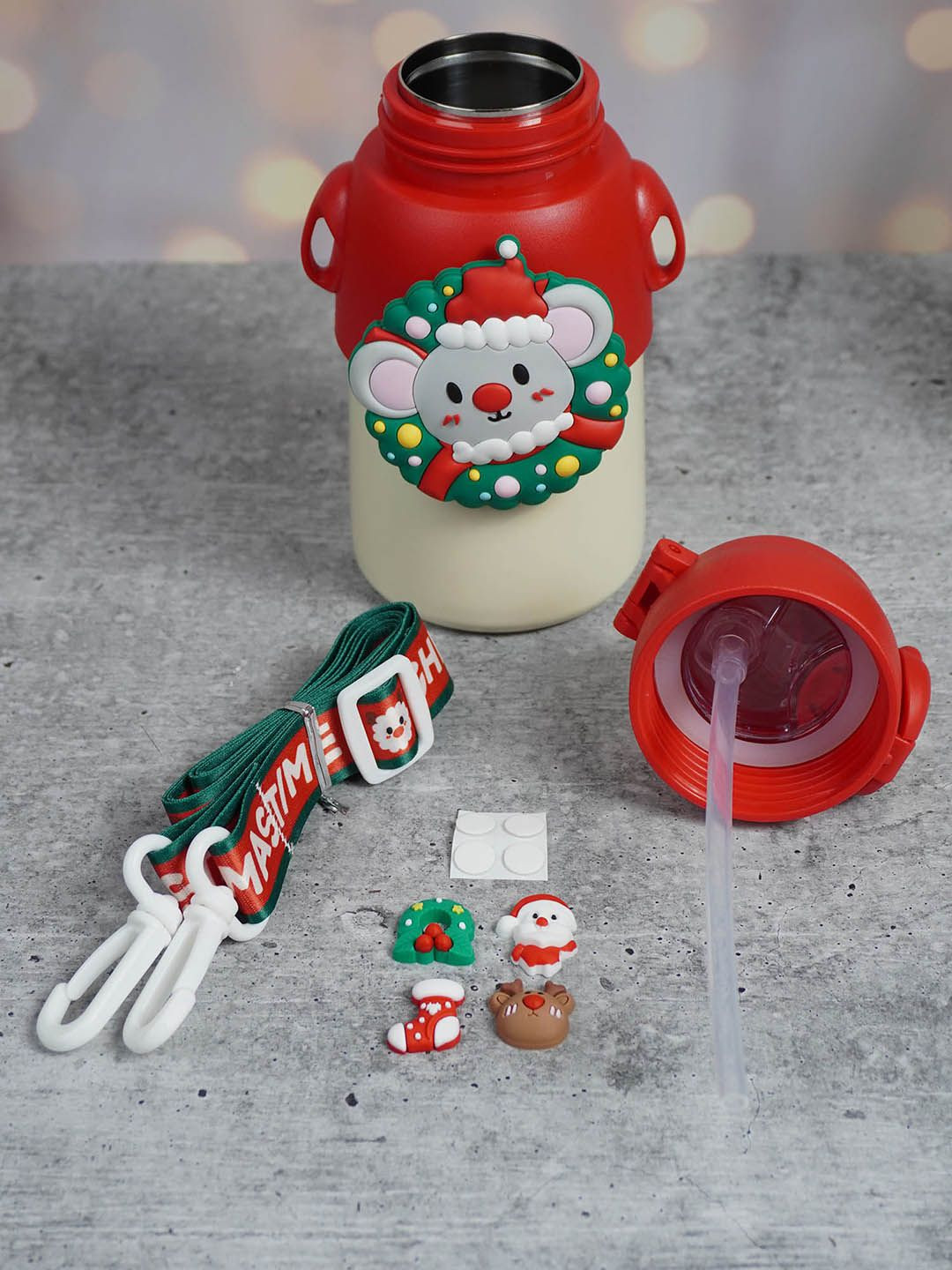 Little Surprise Box LLP Festive Colourblocked Stainless Steel Spill Proof Sipper - 500ml