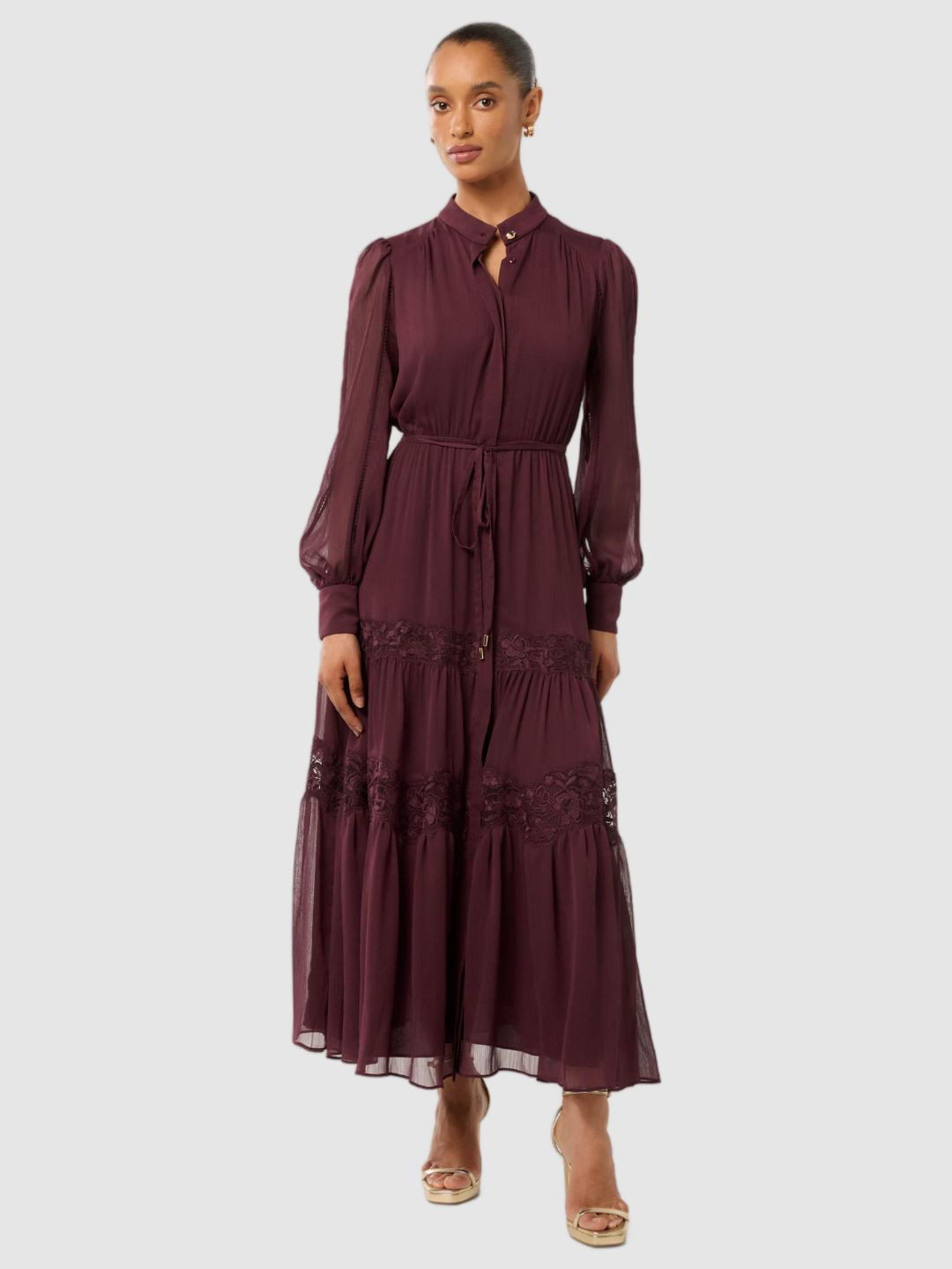 Forever New Bishop Sleeve Formal Fit & Flare Midi Dress