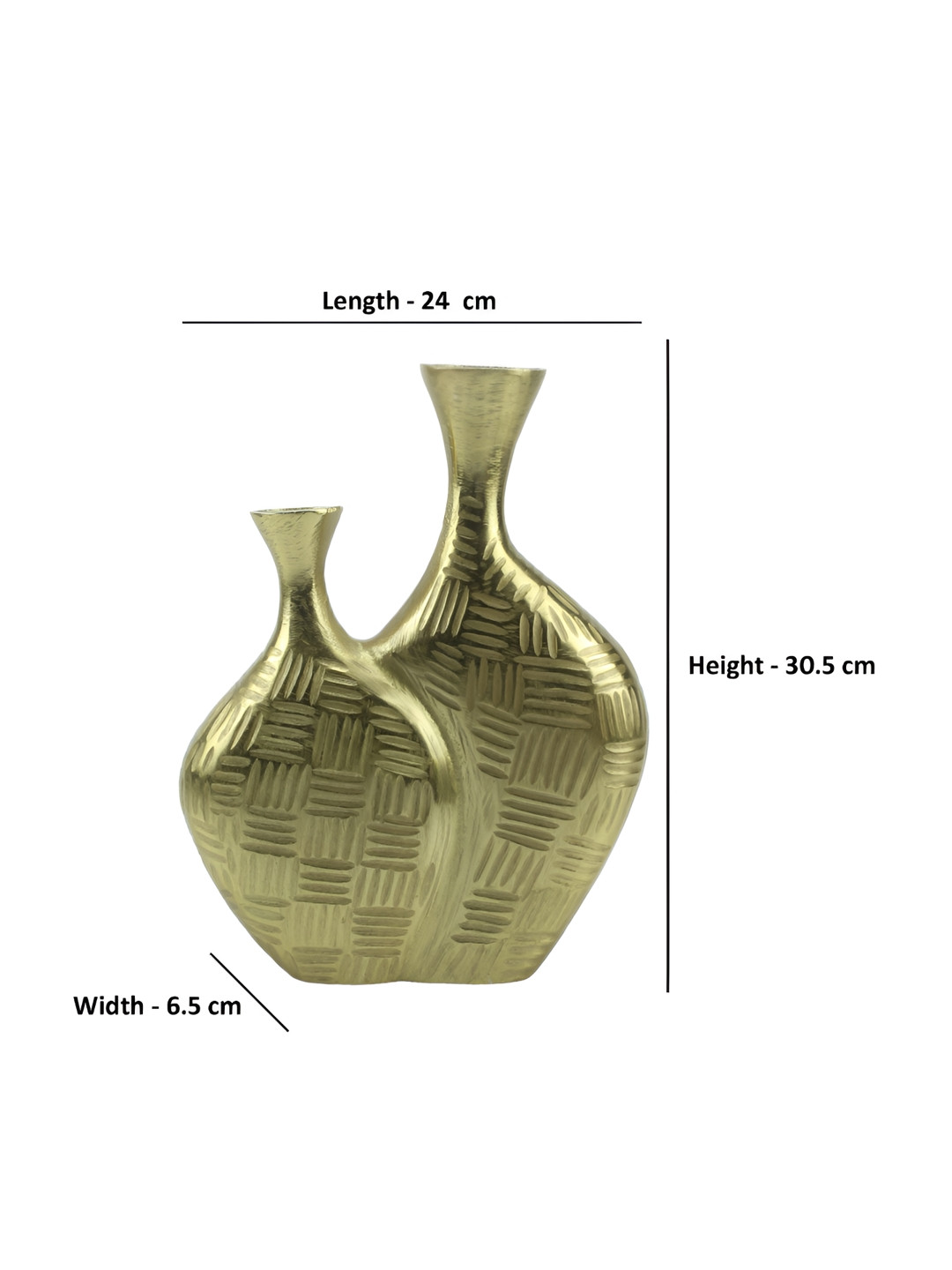 Hind Decor Textured Two-Joint Flower Vase