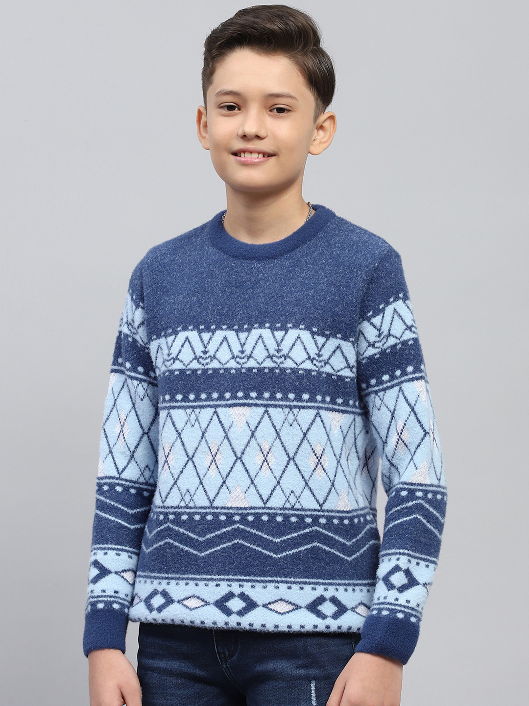 Monte Carlo Boys Geometric Pattern Pullover