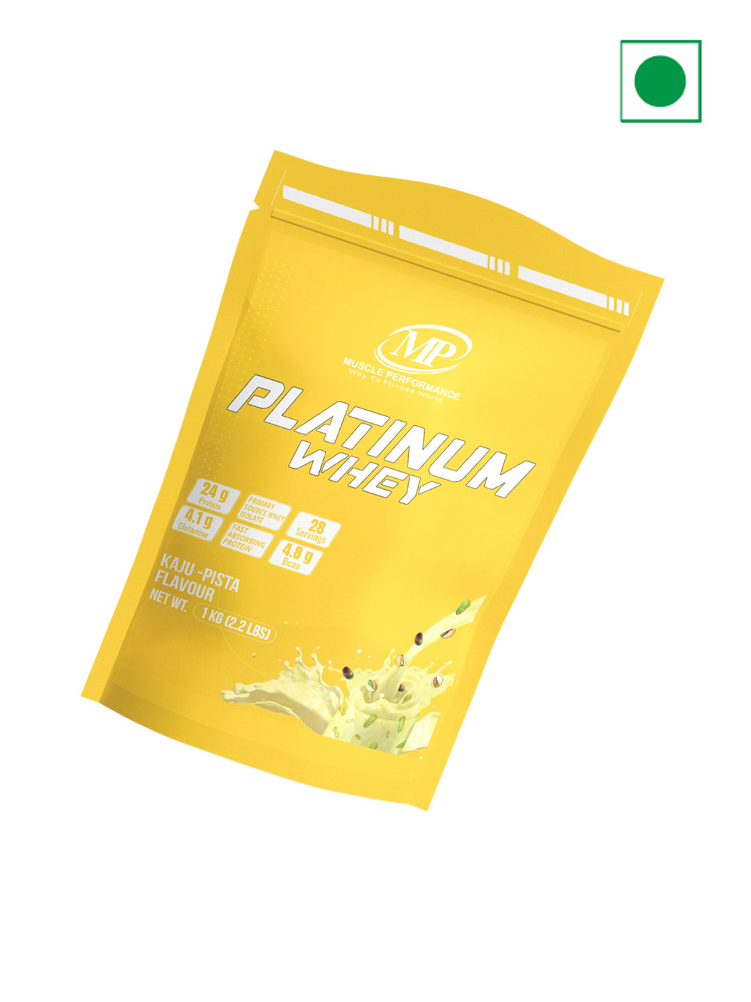 Muscle Performance Platinum Whey Protein - 1 Kg - Kaju Pista