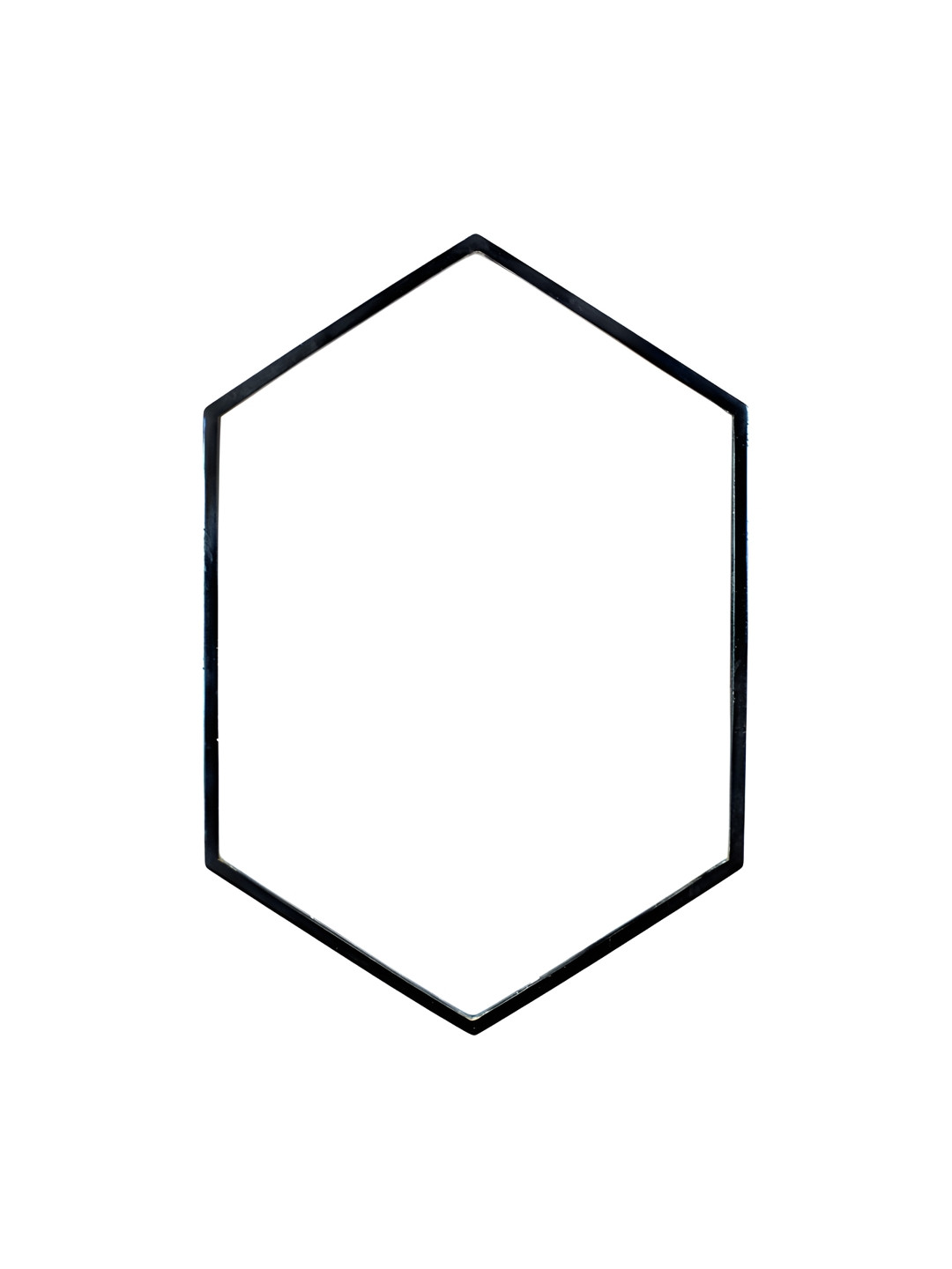 Hind Decor Black Hexagon Metal Wall Mirror