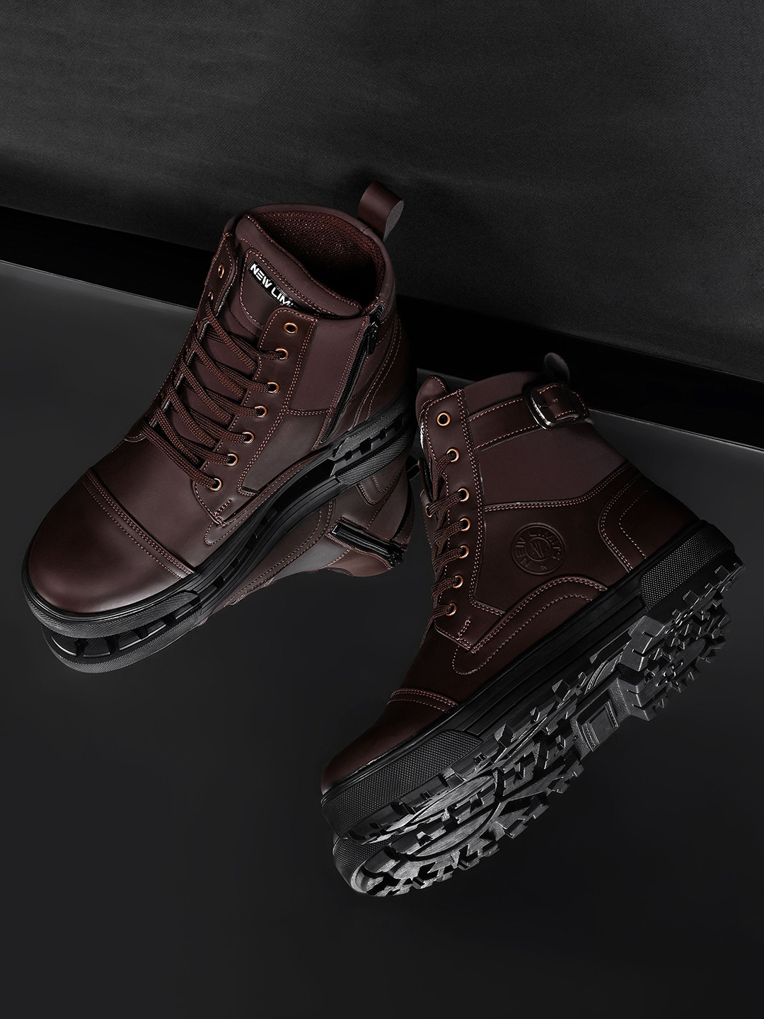 NEW LIMITS Men THOR High Ankle Zipper Trekking & Hikking Outdoor Boots