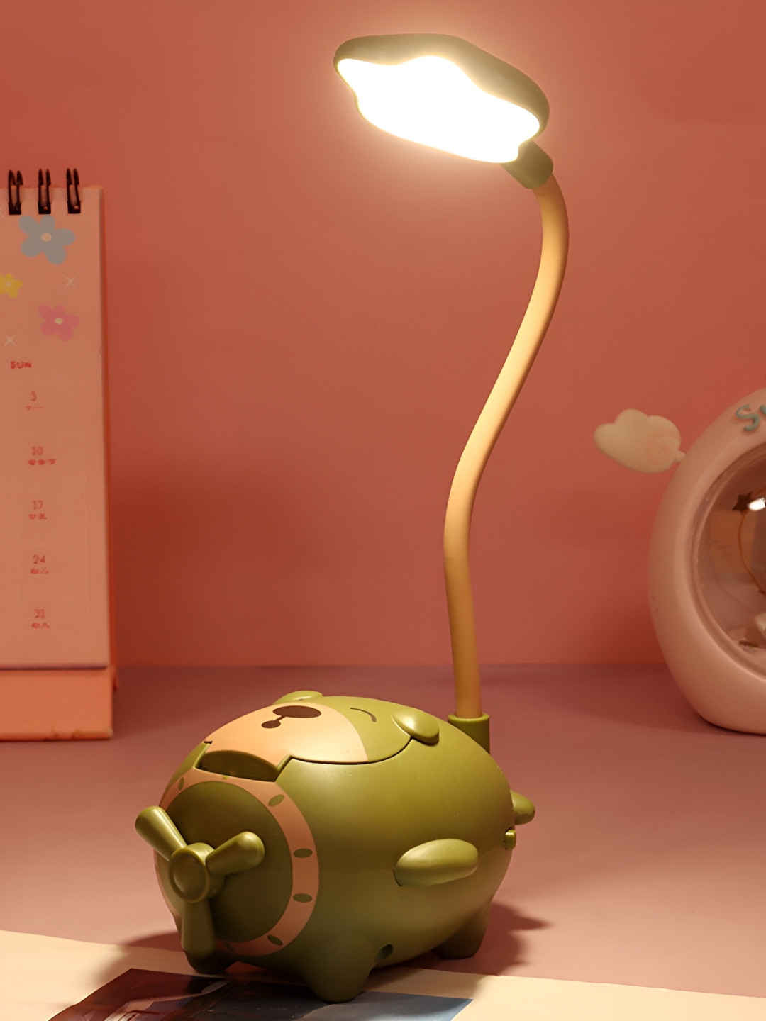 Flenzy Green Acrylic Quirky Square Table Lamp