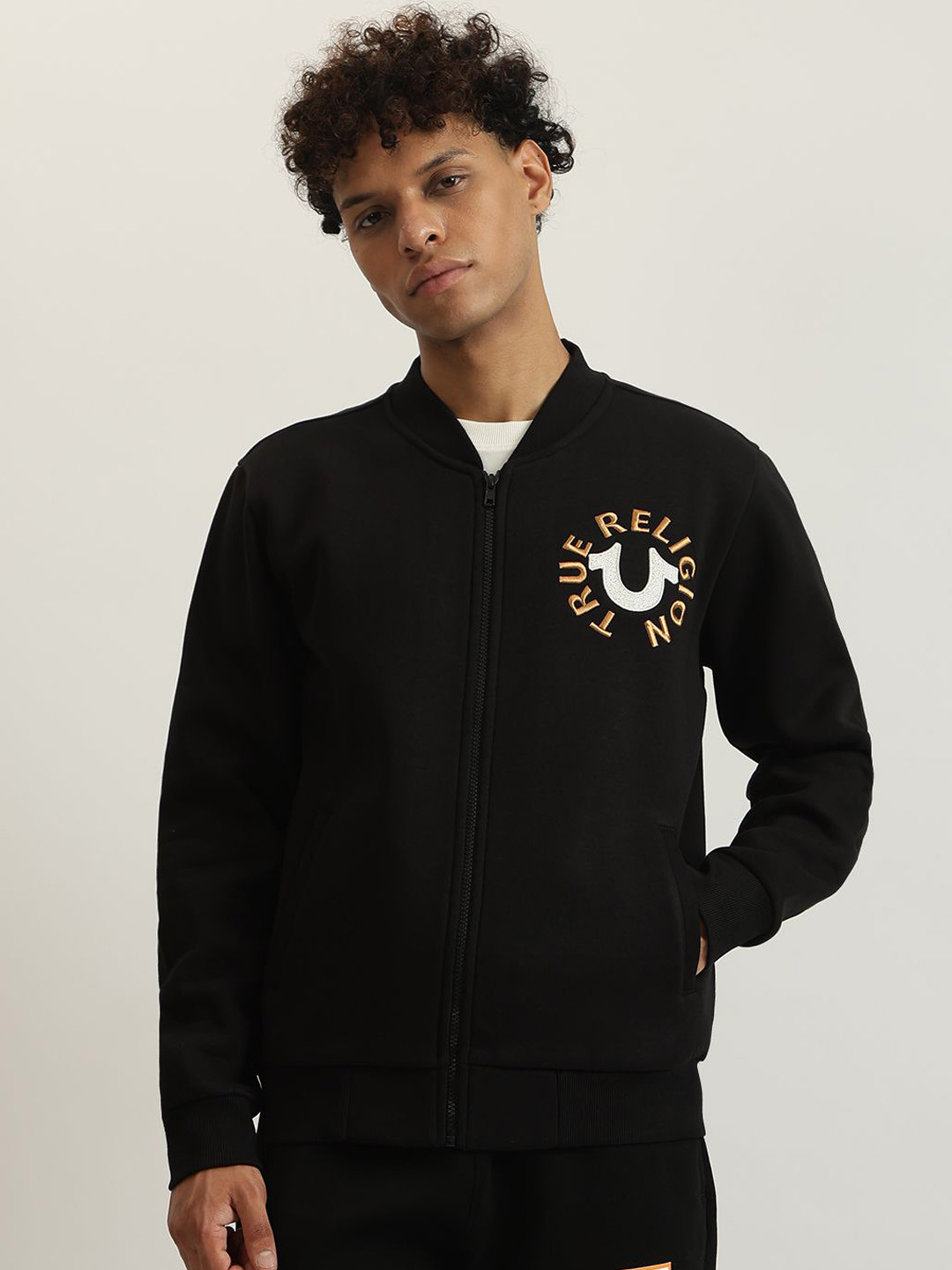 True Religion Men Bomber with Embroidered Jacket