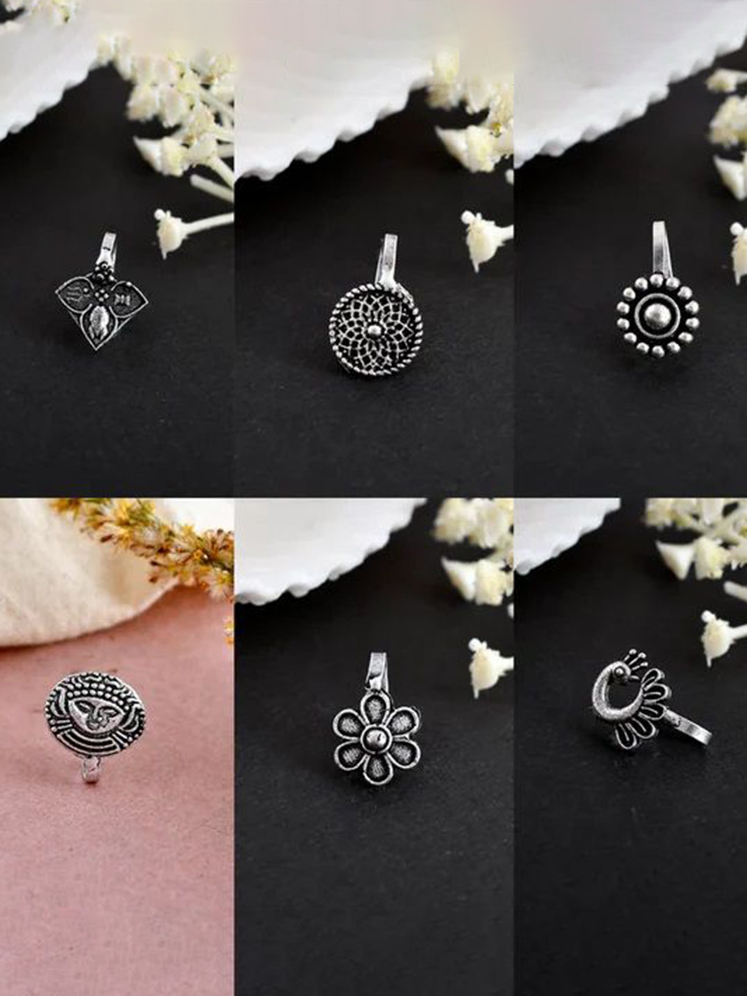 NAMAN ARTS Silver-Plated Stud Nosepin