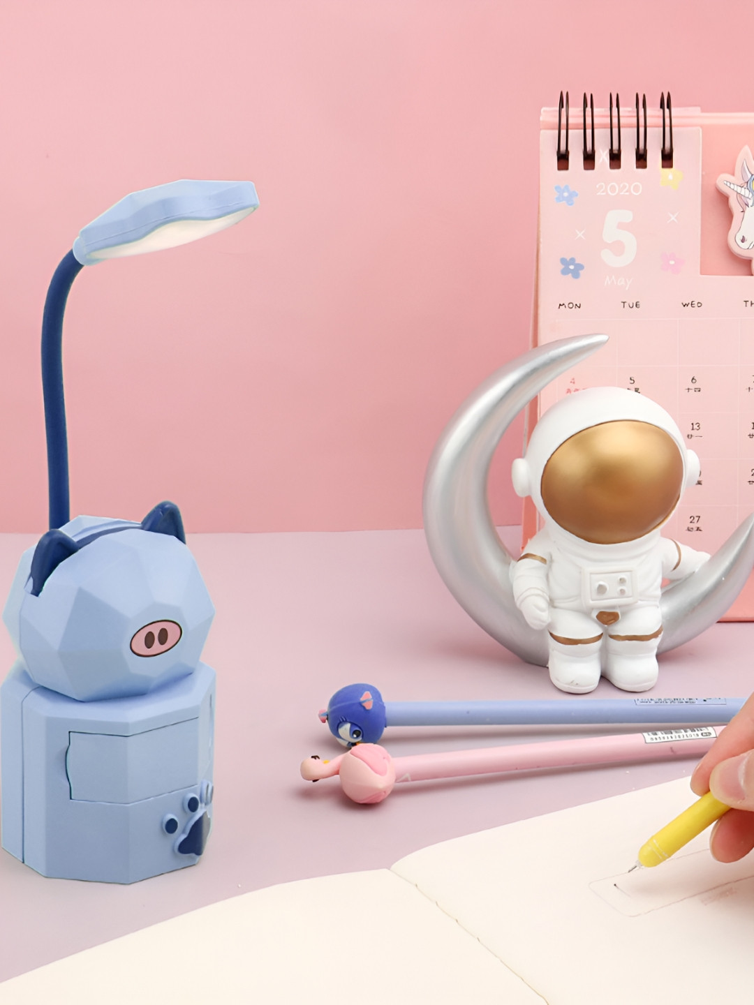 Flenzy Blue Acrylic Square Table Lamp