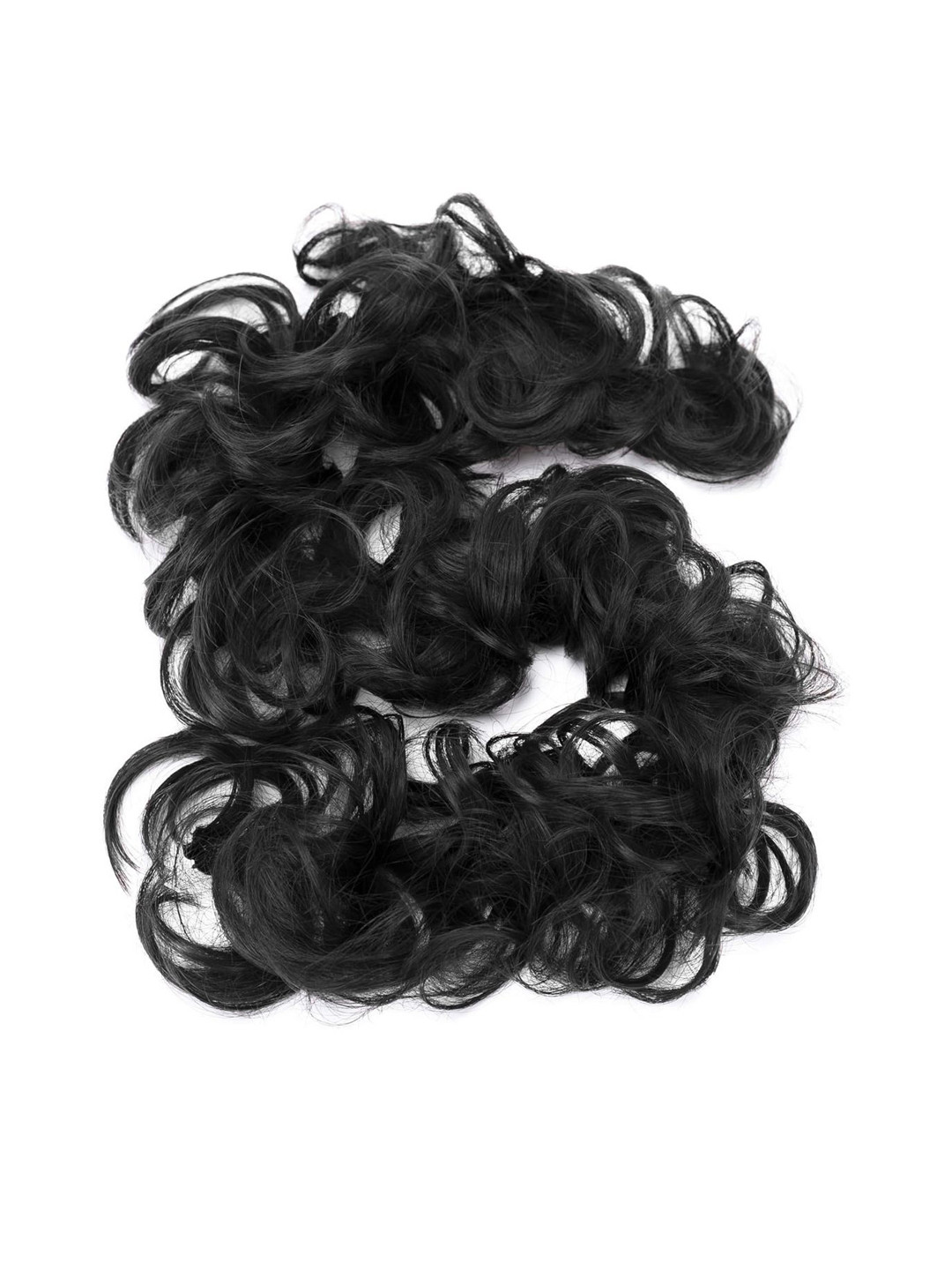 VAGHBHATT Curly Halo Bun Hair Extension - Black - 27.5 Inch