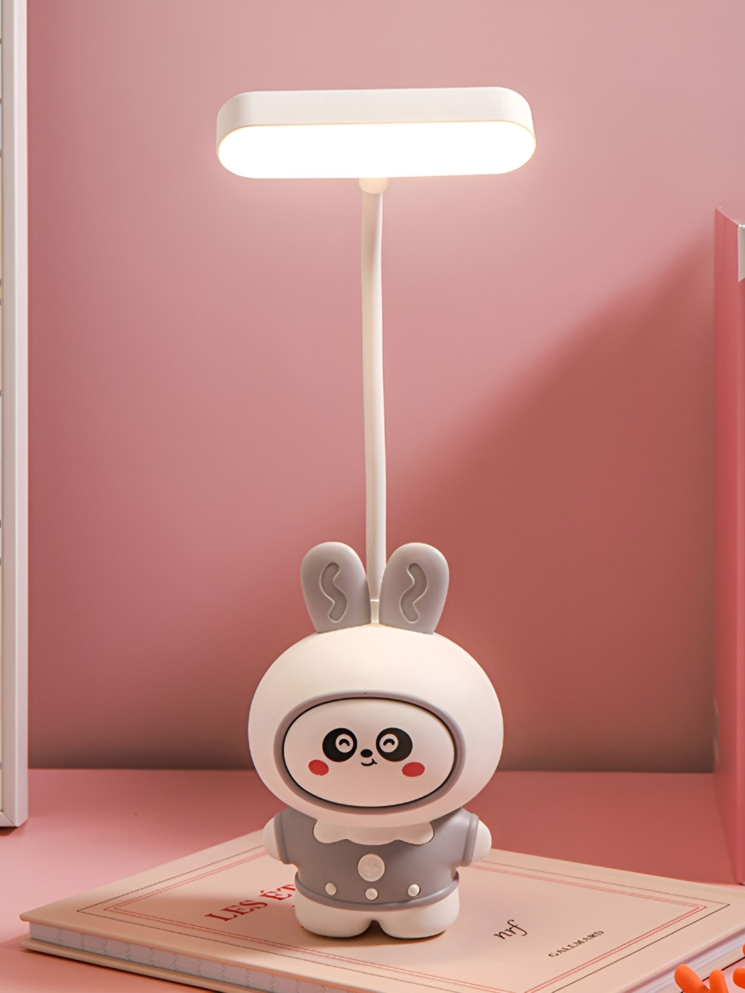 Flenzy Grey Printed Acrylic Rectangle Table Lamp