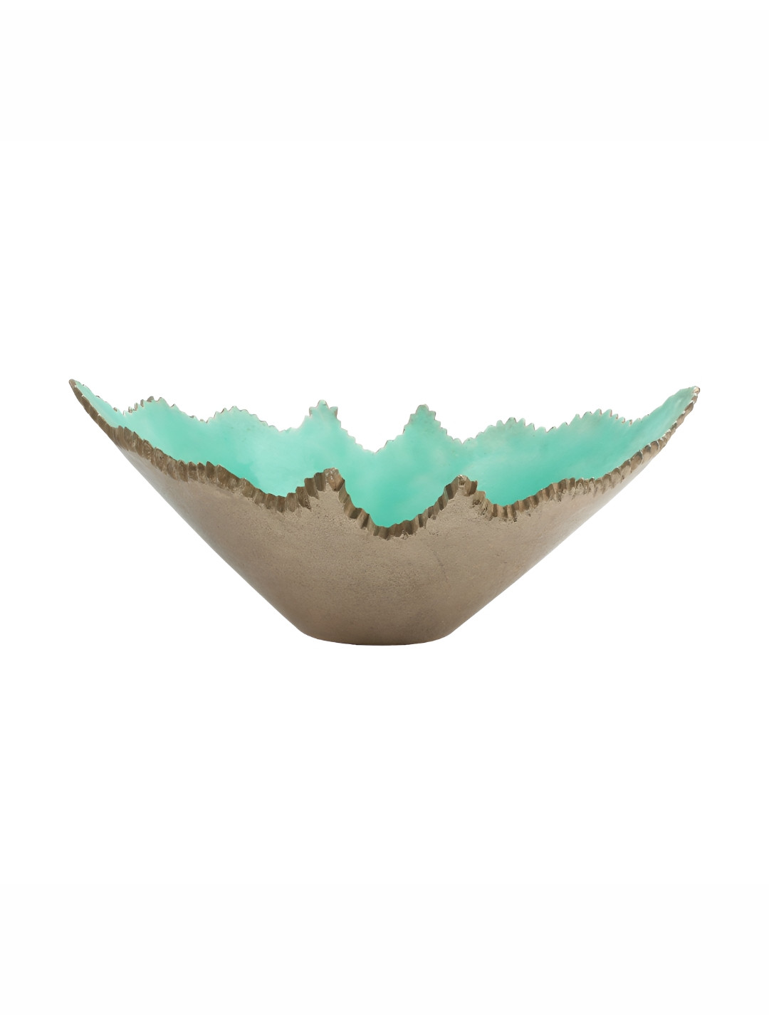 Hind Decor Green Textured Round Decorative Bowl