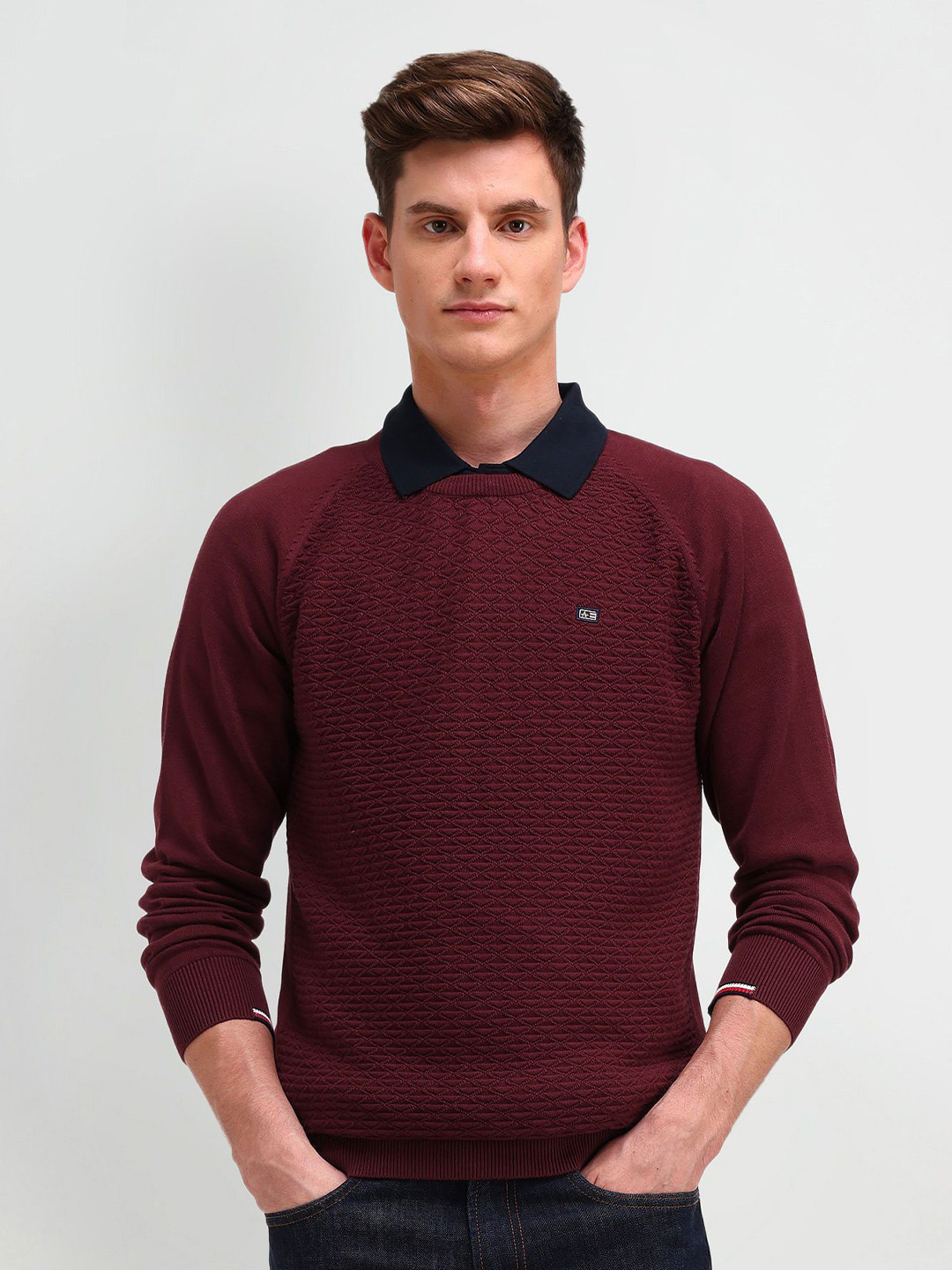 Arrow Sport Men Cable Knit Cardigan