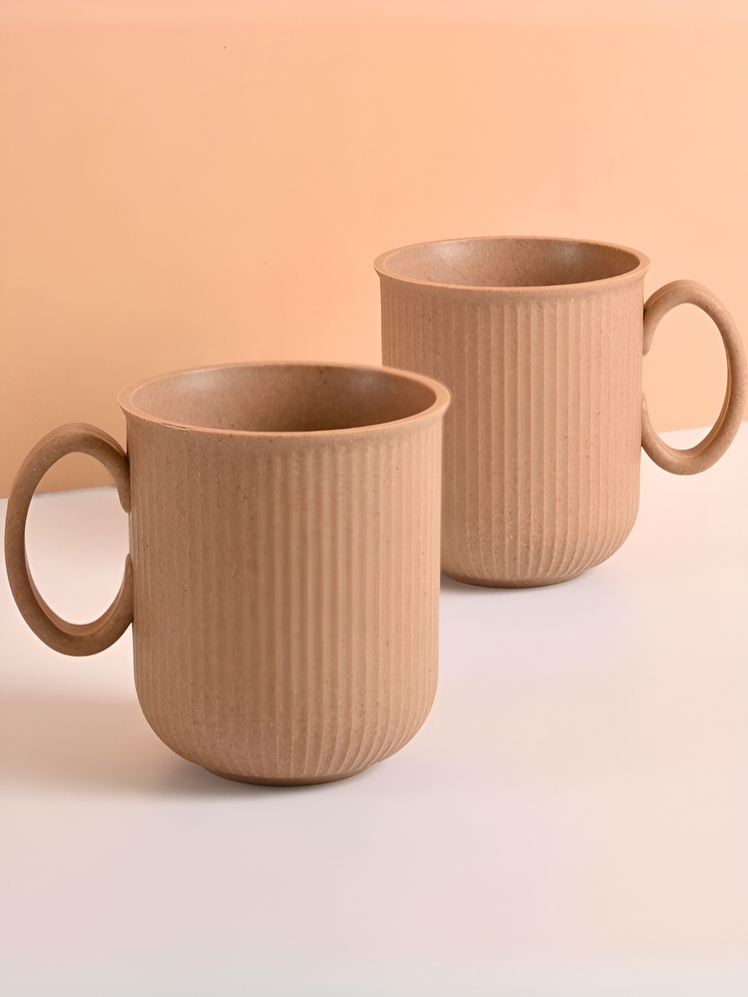 eha Pride Identity Beige Bamboo Dishwasher Safe 2 Piece Mugs-350ml