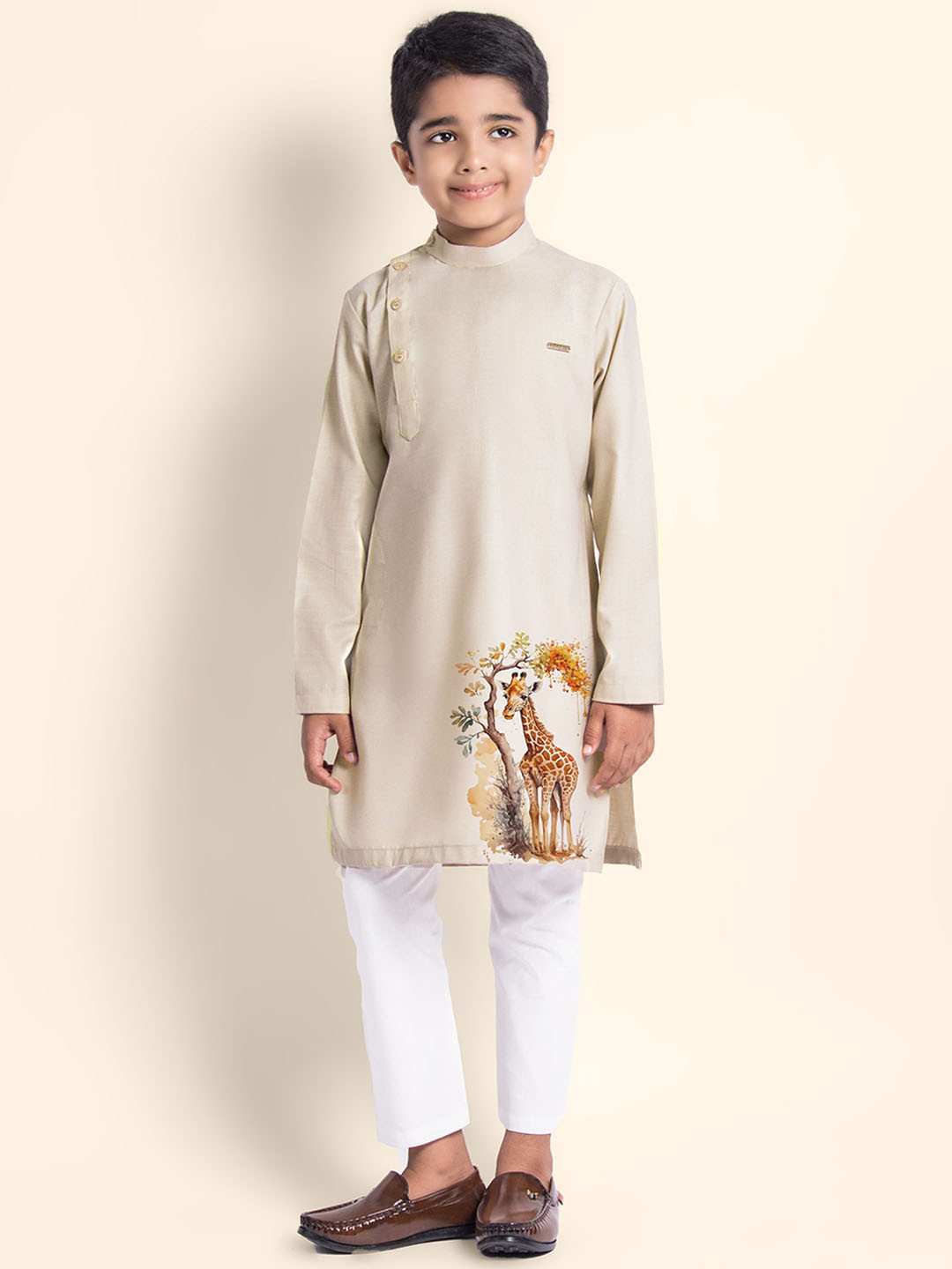 DEVOILER Screen Print Thread Work Ethnic Motifs Cotton Straight Knee Length Kurta