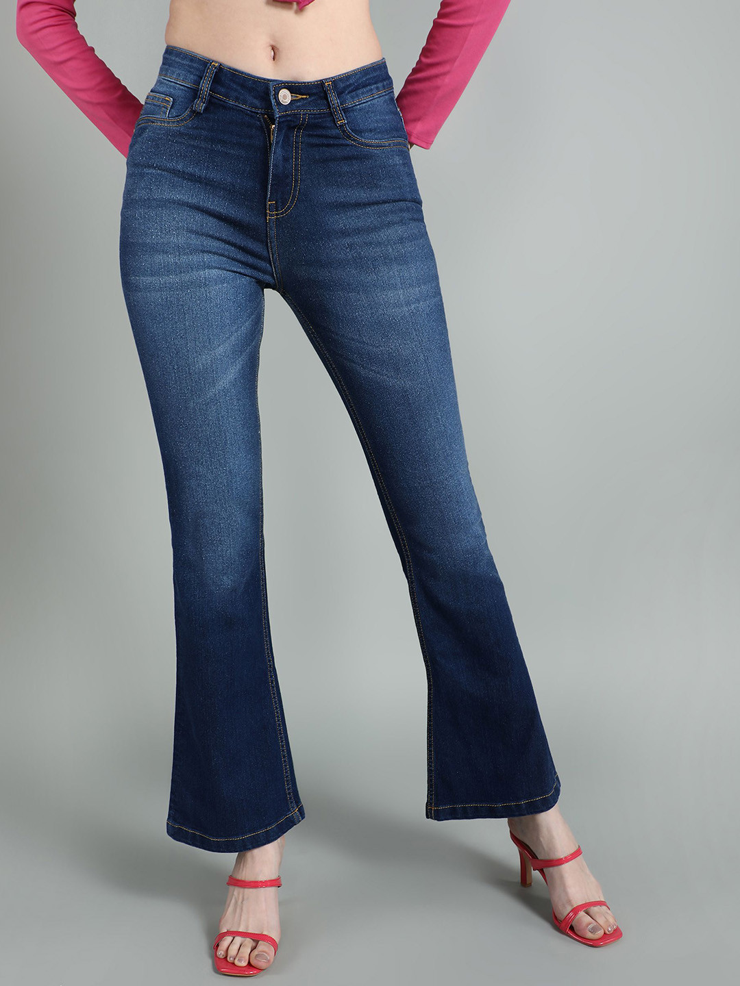 GUTI Women Bootcut Light Fade Stretchable Jeans