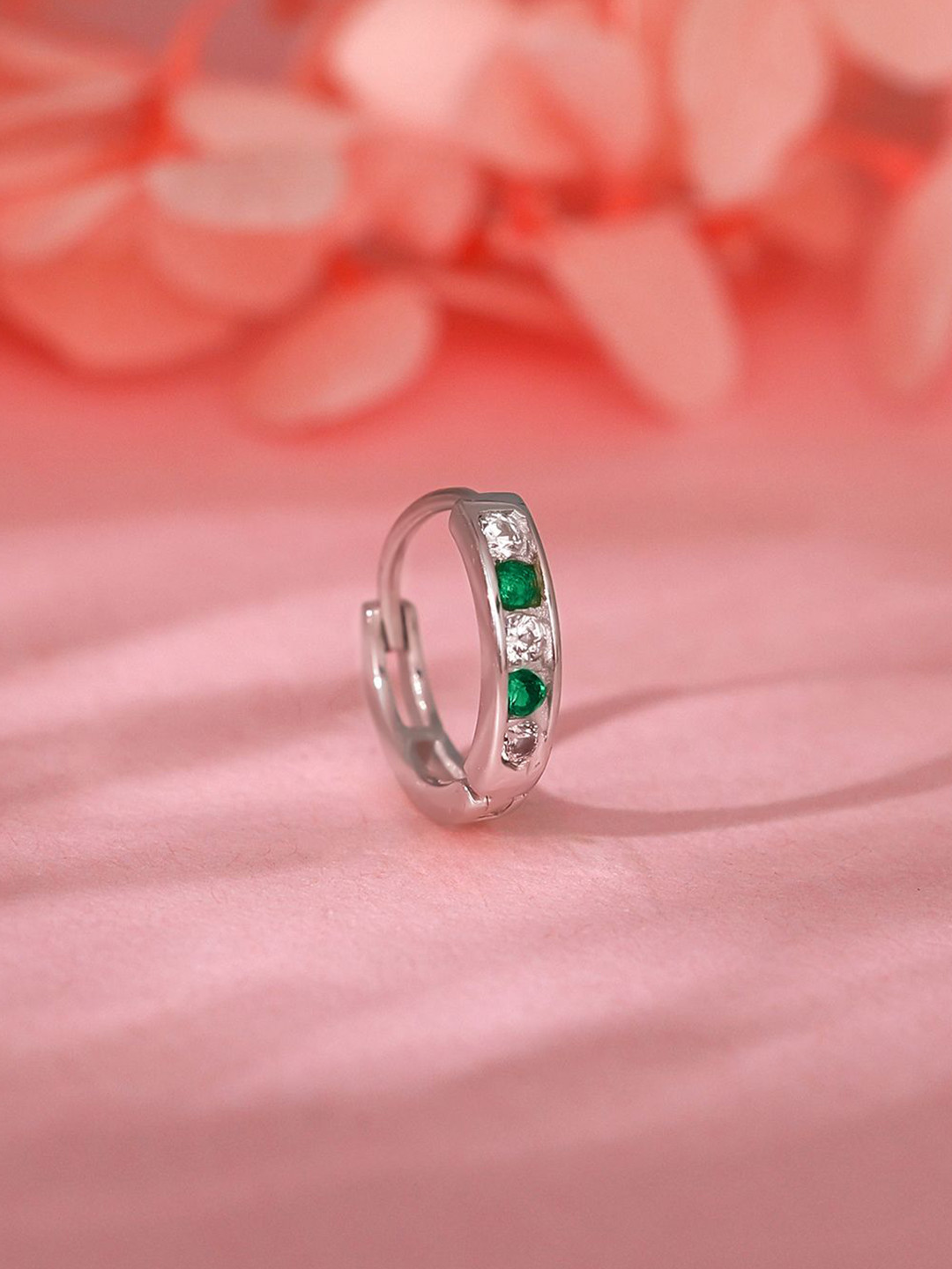 GIVA Rhodium-Plated Ring Nosepin