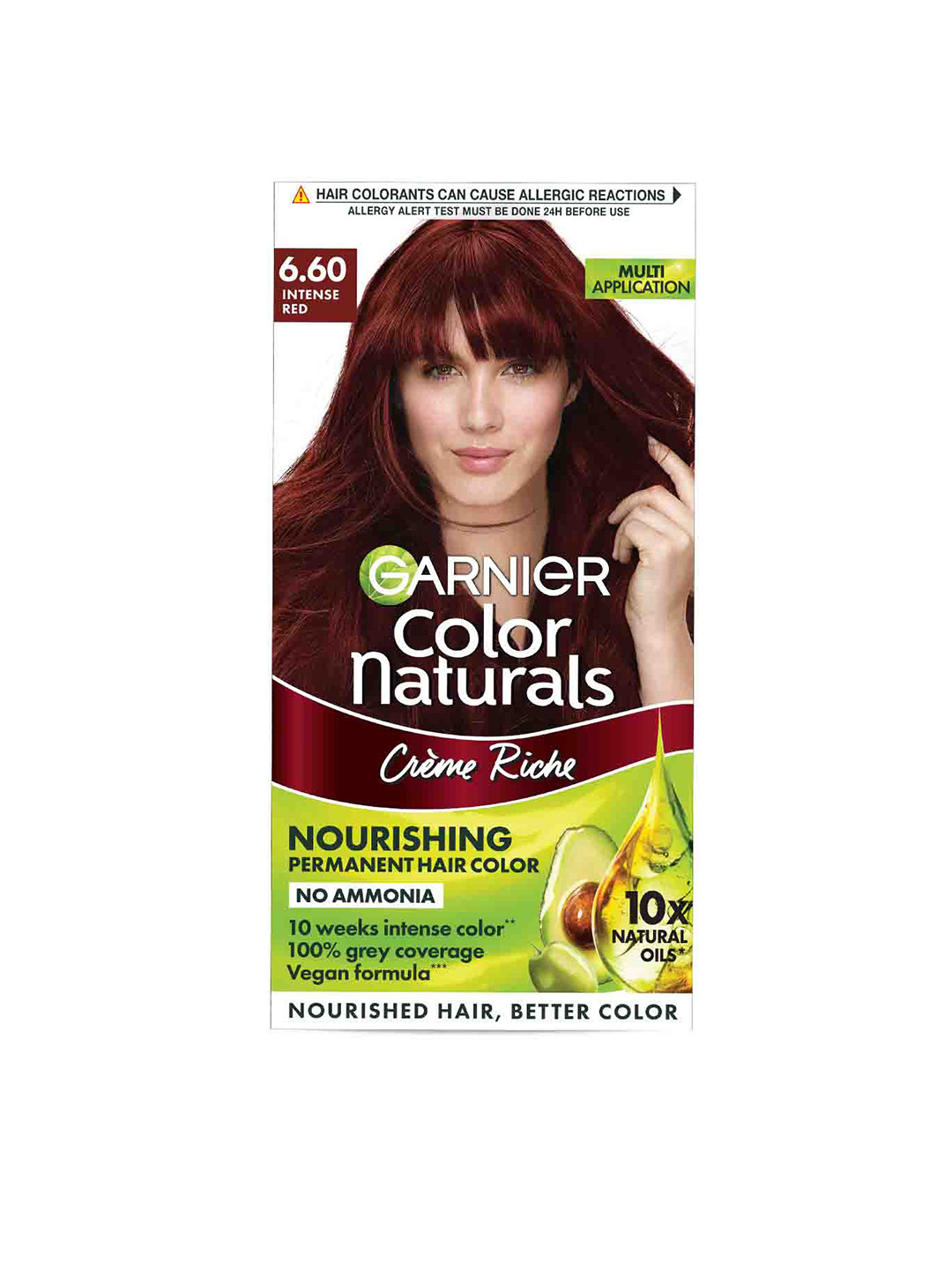 Garnier Color Naturals Creme Hair Color 70ml + 60g - Intense Red 6.60