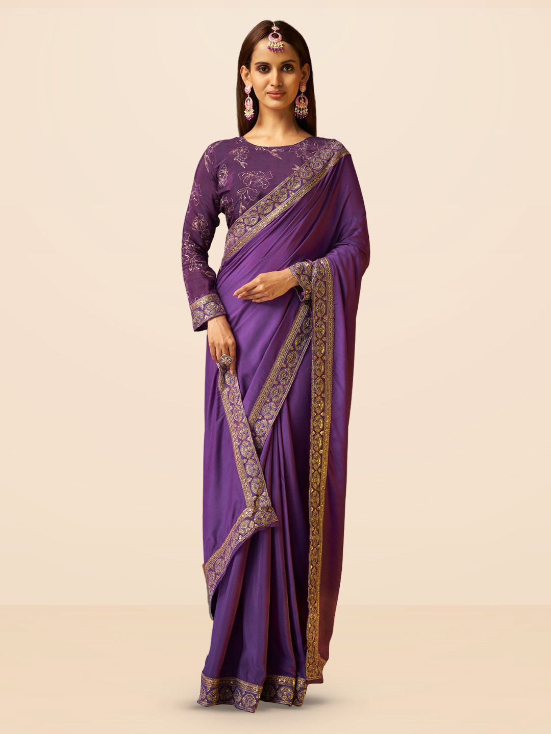 SARHA Sequinned Pure Georgette Saree