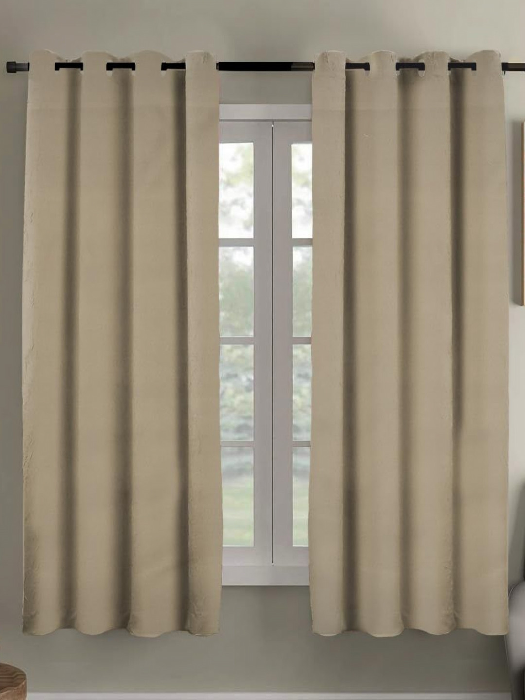Myntra Elegant Homes Beige Set of 2 Black Out Window