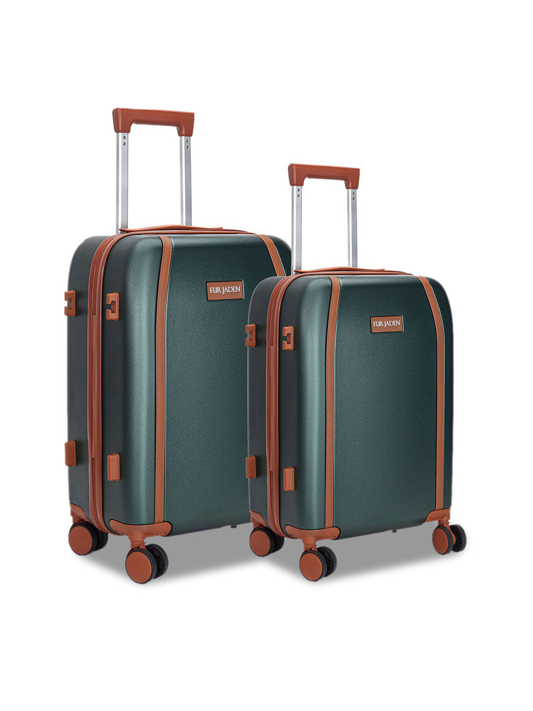 FUR JADEN Set of 2 The Wayfarer Solid 360-Degree Rotation 8 Wheel Medium Trolley Bag- 68 L