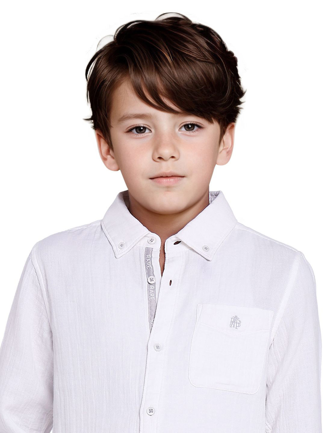 Rare Ones Boys Crinkle Effect Solid Shirt