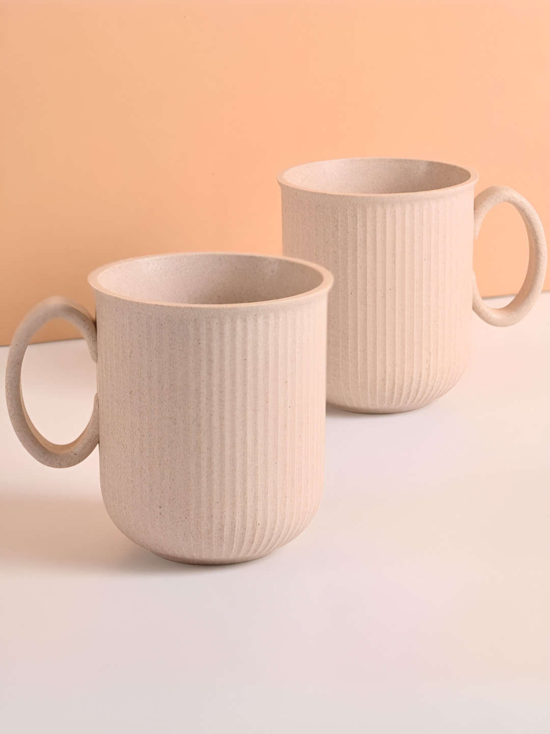 eha Cream Bamboo Handmade 2 Piece Cups-350ml
