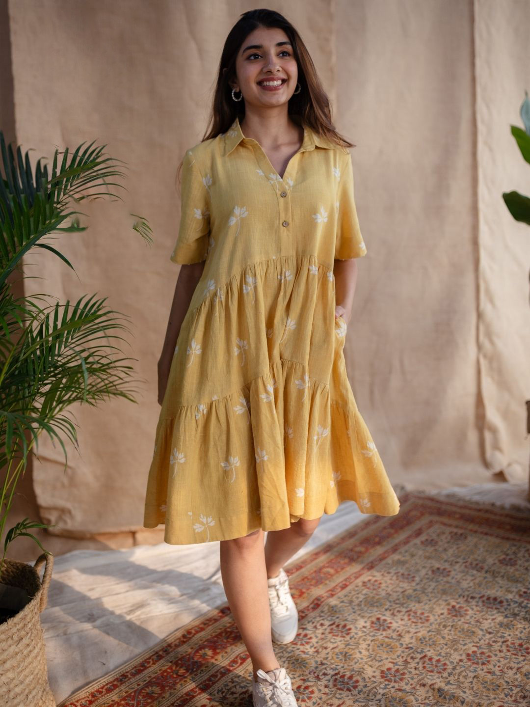 THE INDIAN ETHNIC CO Floral Print A-Line Dress