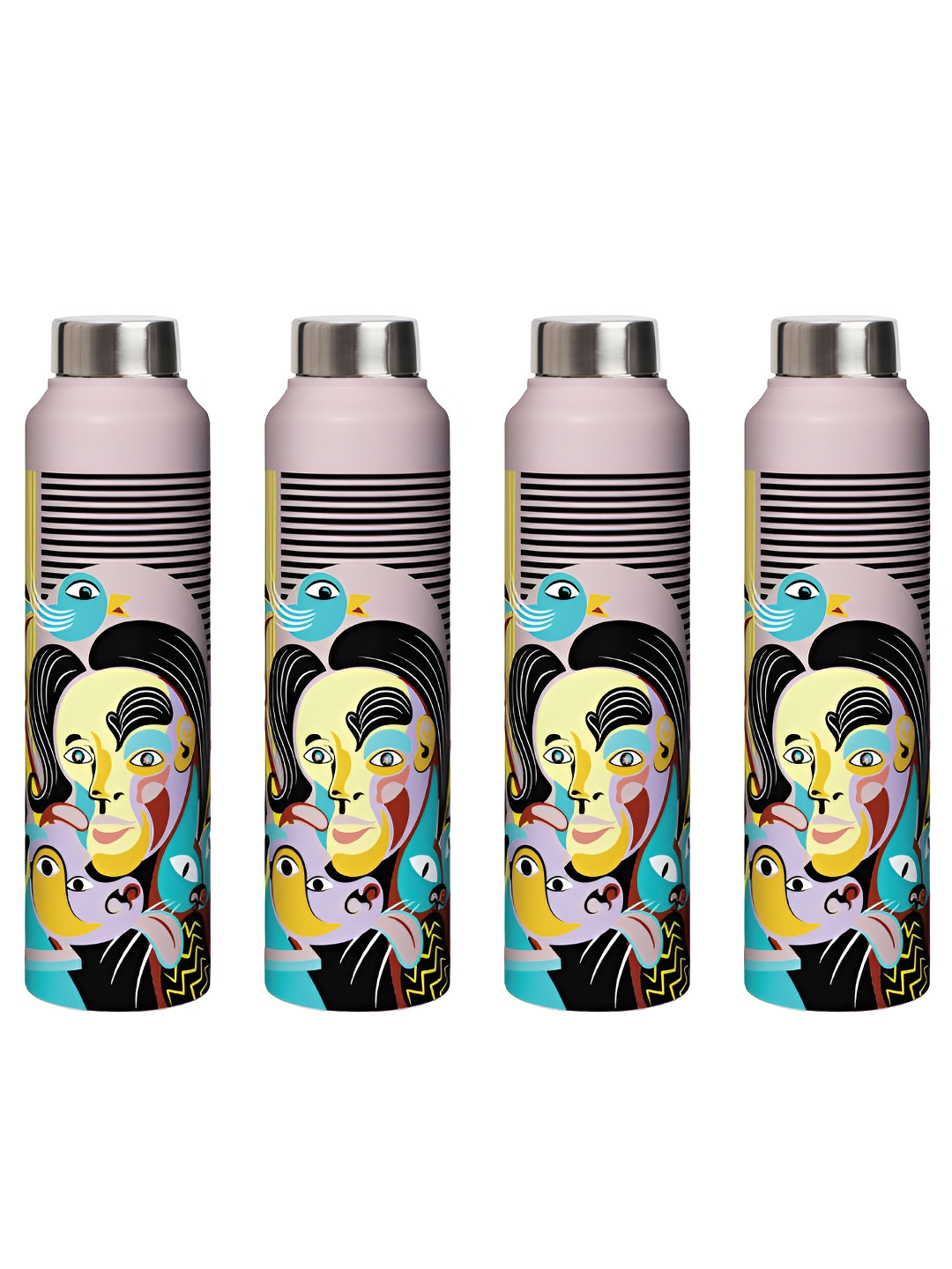 Speedex Multi Conversational Stainless Steel Airtight 4 Piece Water Bottle - 1L