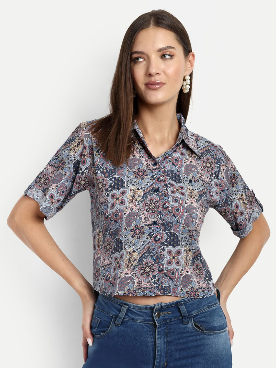 Oh Rare Women Opaque Printed Casual Shirt