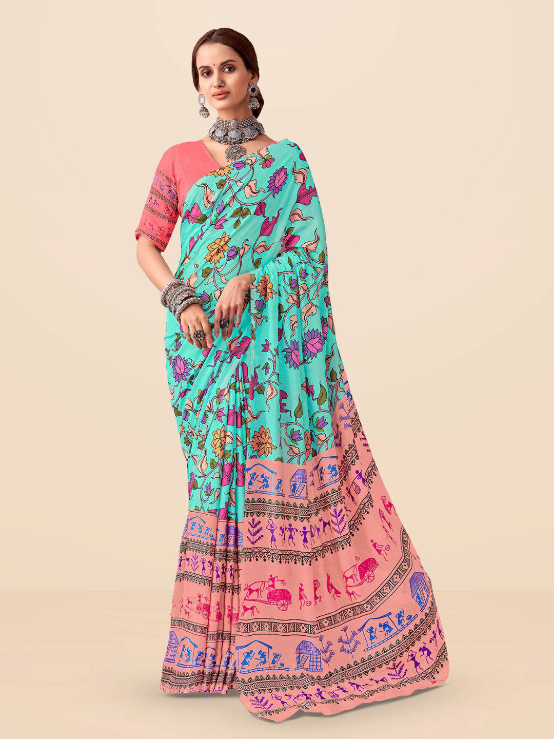 SARHA Warli Pure Georgette Saree