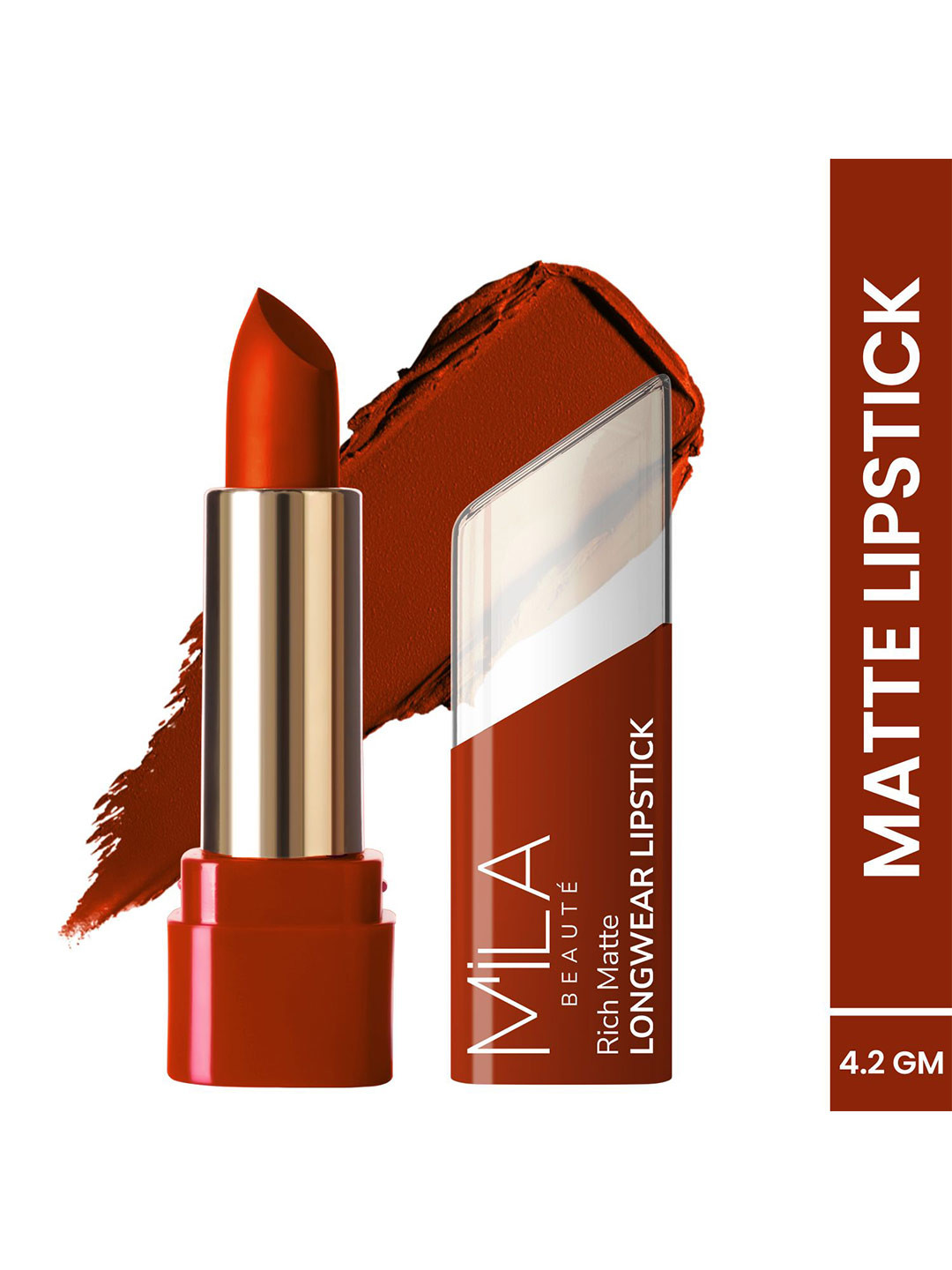 MILA BEAUTE Rich Matte Long Wear Lipstick - 4.2 g Each - Birkin Brown - 619