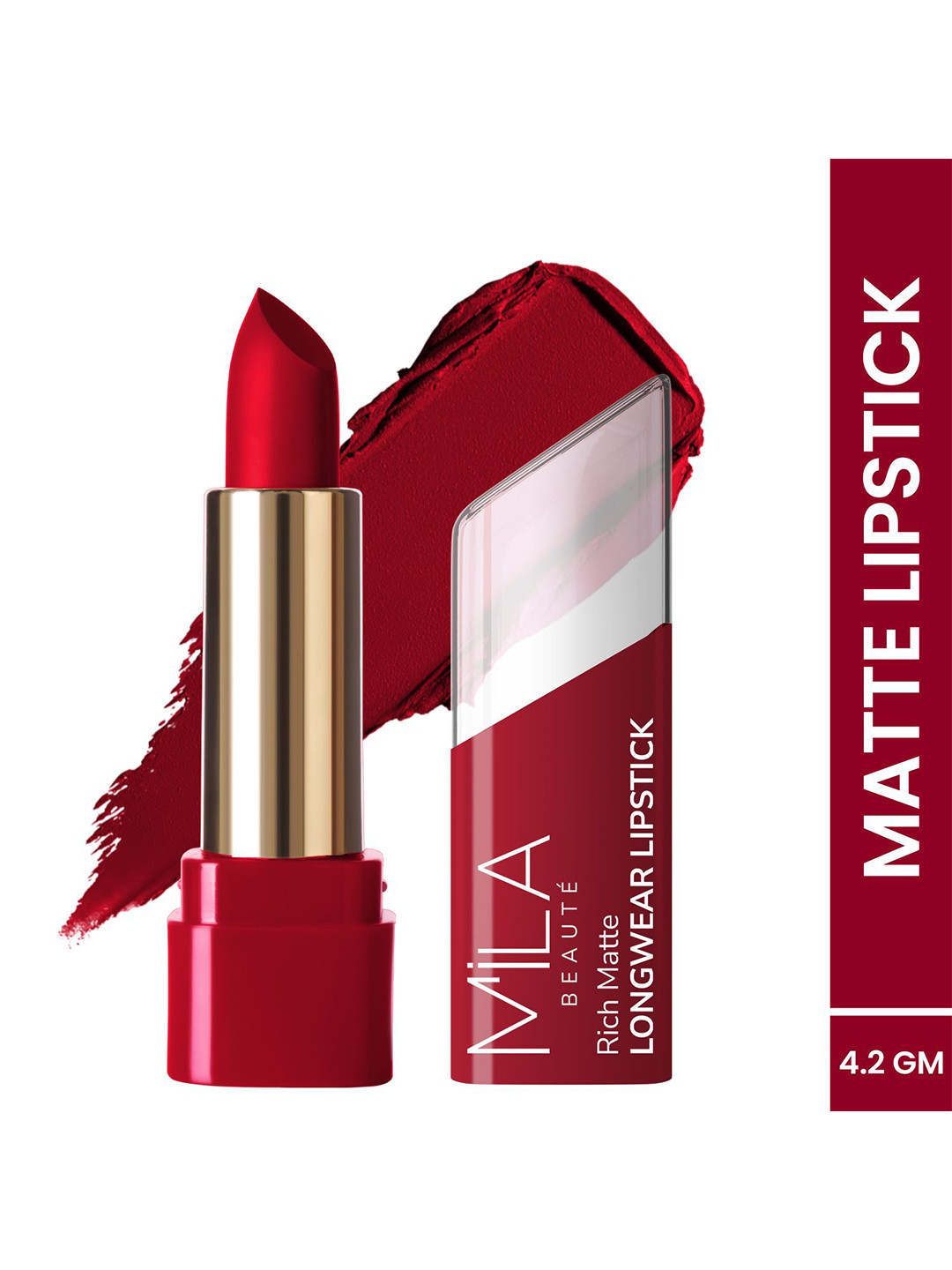 MILA BEAUTE Rich Matte Long Wear Lipstick - 4.2 g Each - Cherries In The Snow - 602