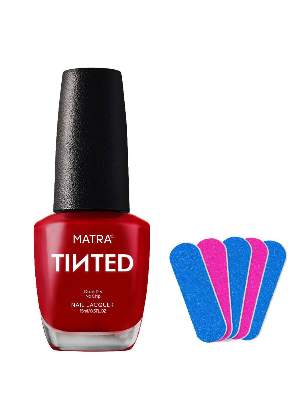 MATRA Nail Polish With Free Mini Filers- 15ml- Code Red