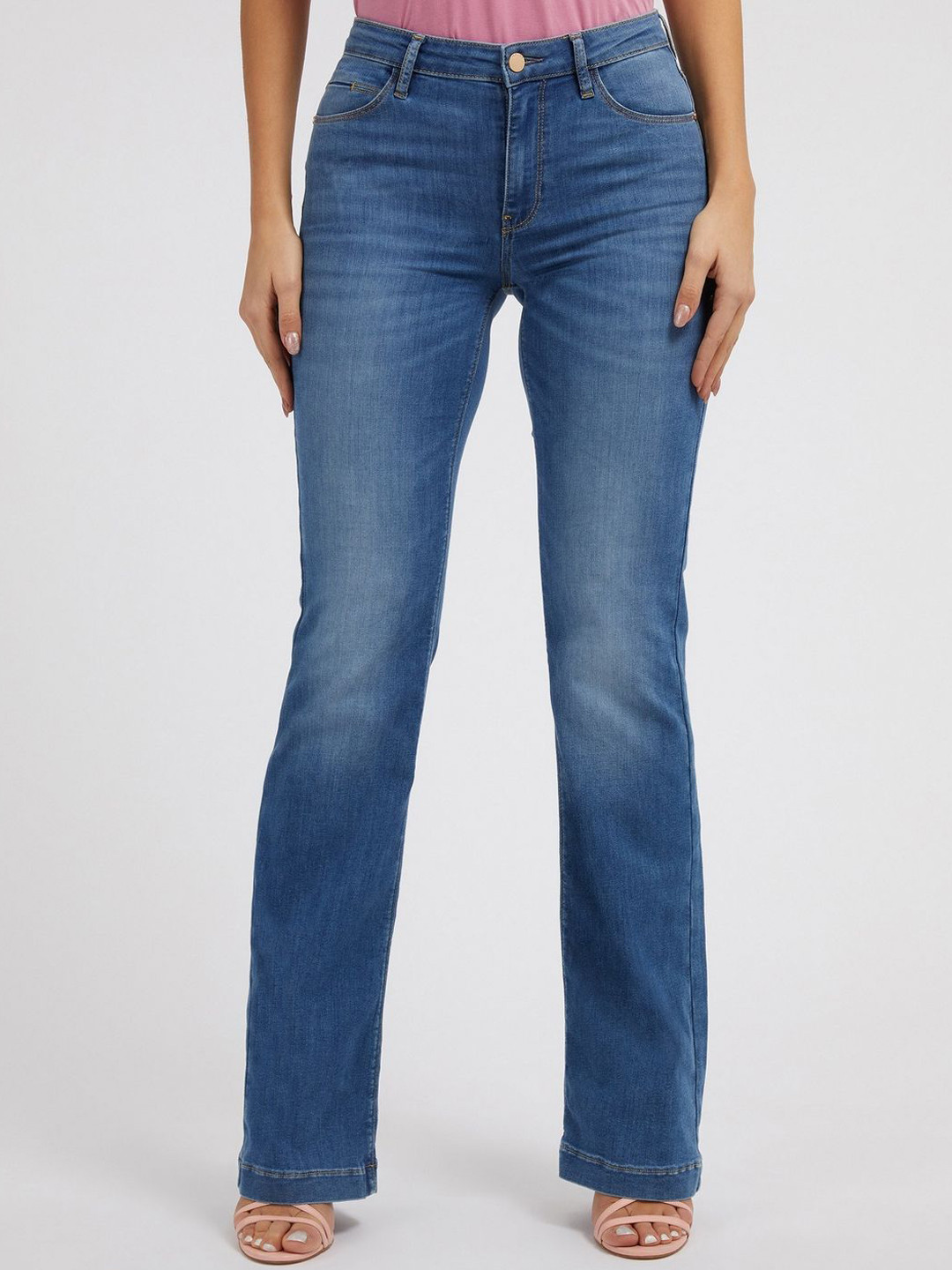 GUESS Women Bootcut Slash Knee Jeans