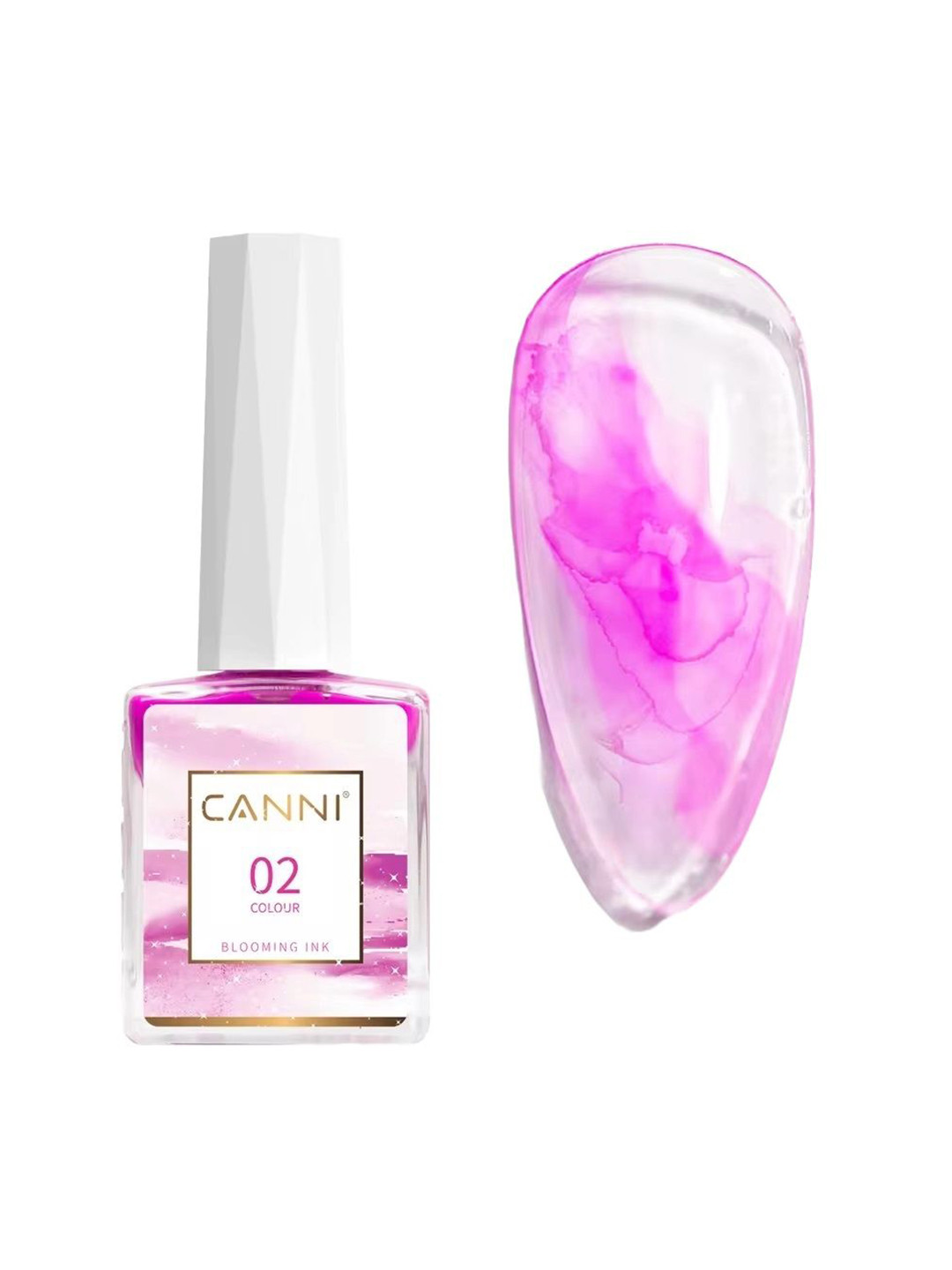 CANNI Blooming Ink Marble Watercolor Air Dry Nail Polish 9ml - Shade 02