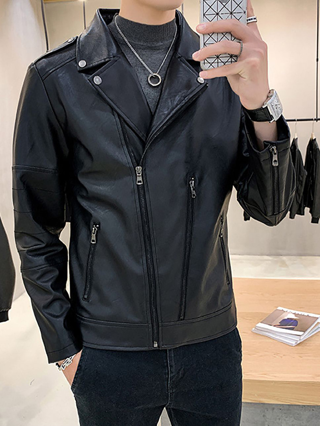 StyleCast x Revolte Men Leather Jacket