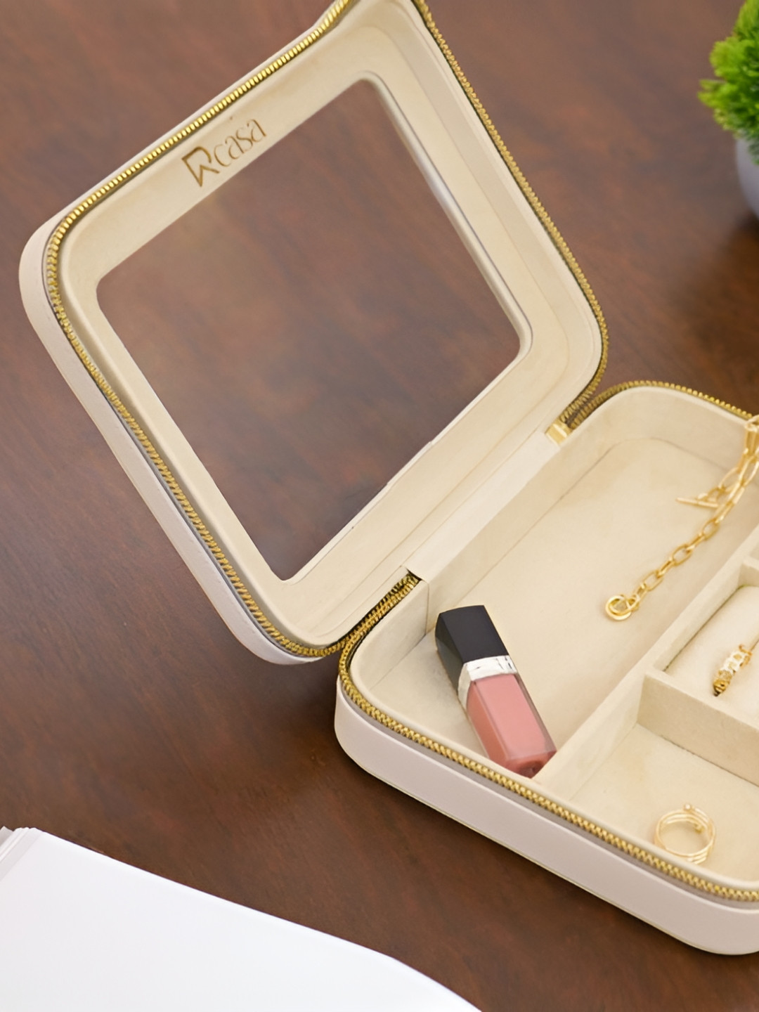 RCASA Beige Set of 1 Regular Jewellery Organiser