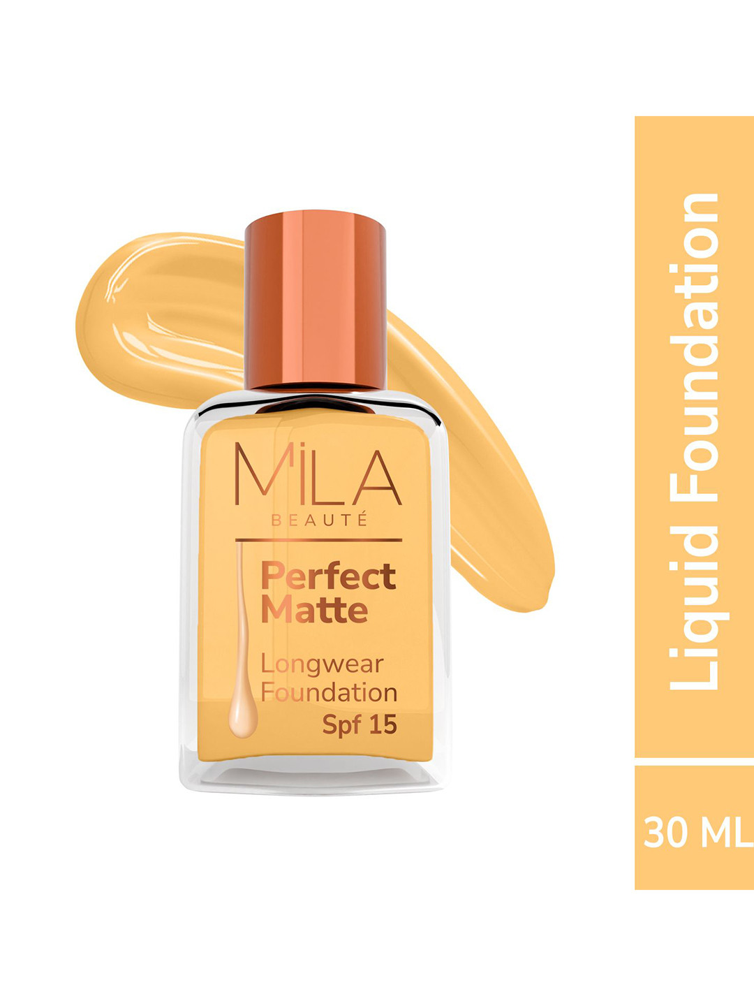 MILA BEAUTE Perfect Matte Long Wear SPF15 Foundation With Vitamin E - 30 ml - Natural -01