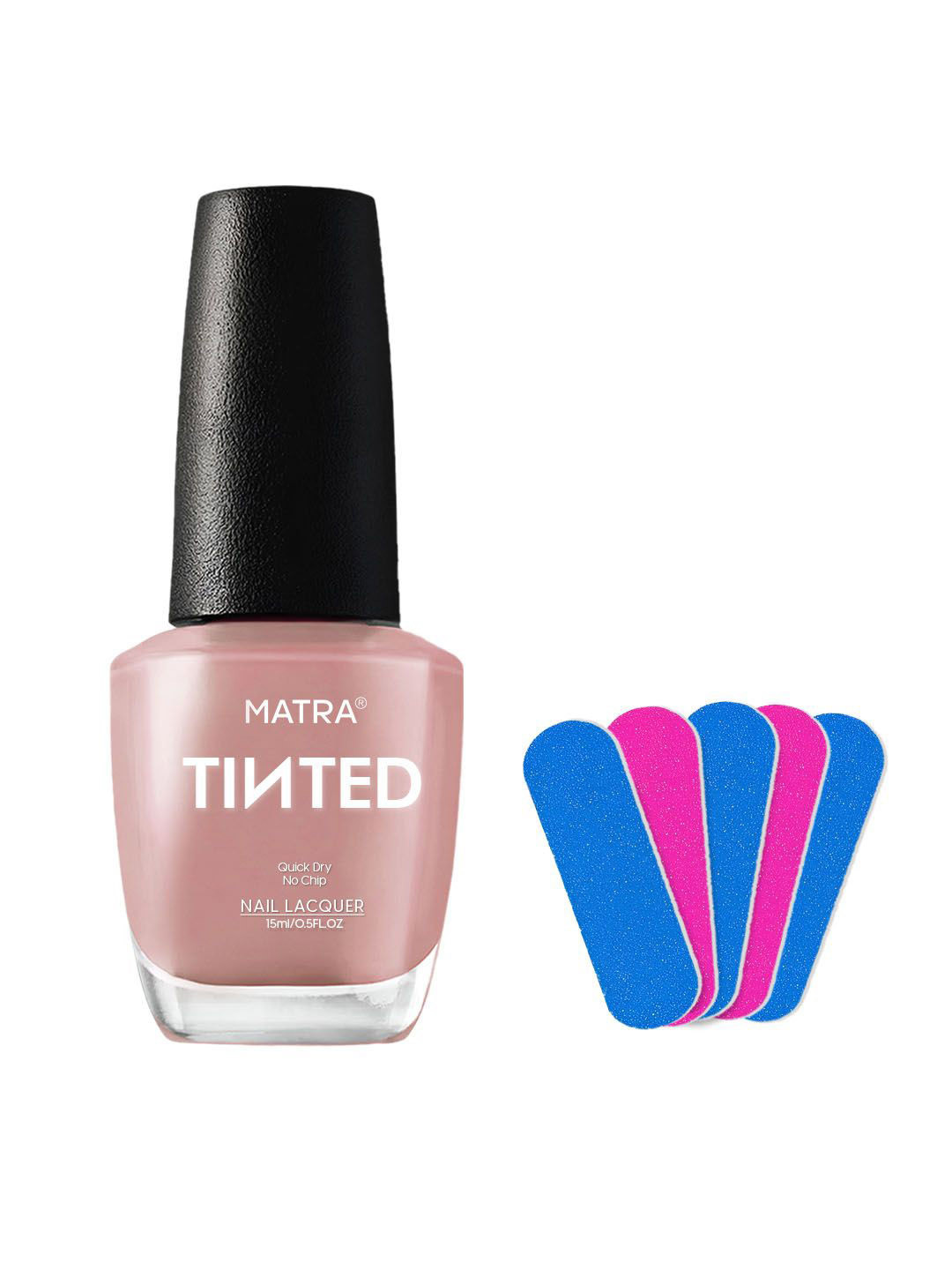 MATRA Nail Polish With Free Mini Filers- 15ml- Taupe Pink