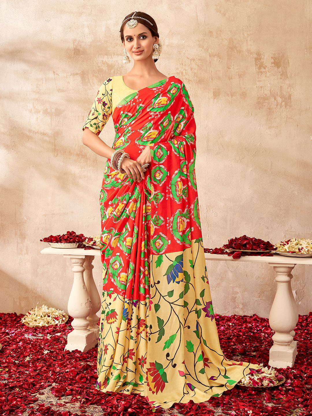 SARHA Floral Pure Georgette Saree