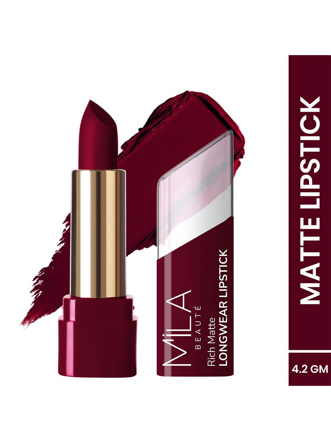 MILA BEAUTE Rich Matte Longwear Bullet Lipstick With Vitamin E- 4.2 g - Fired Up - 606