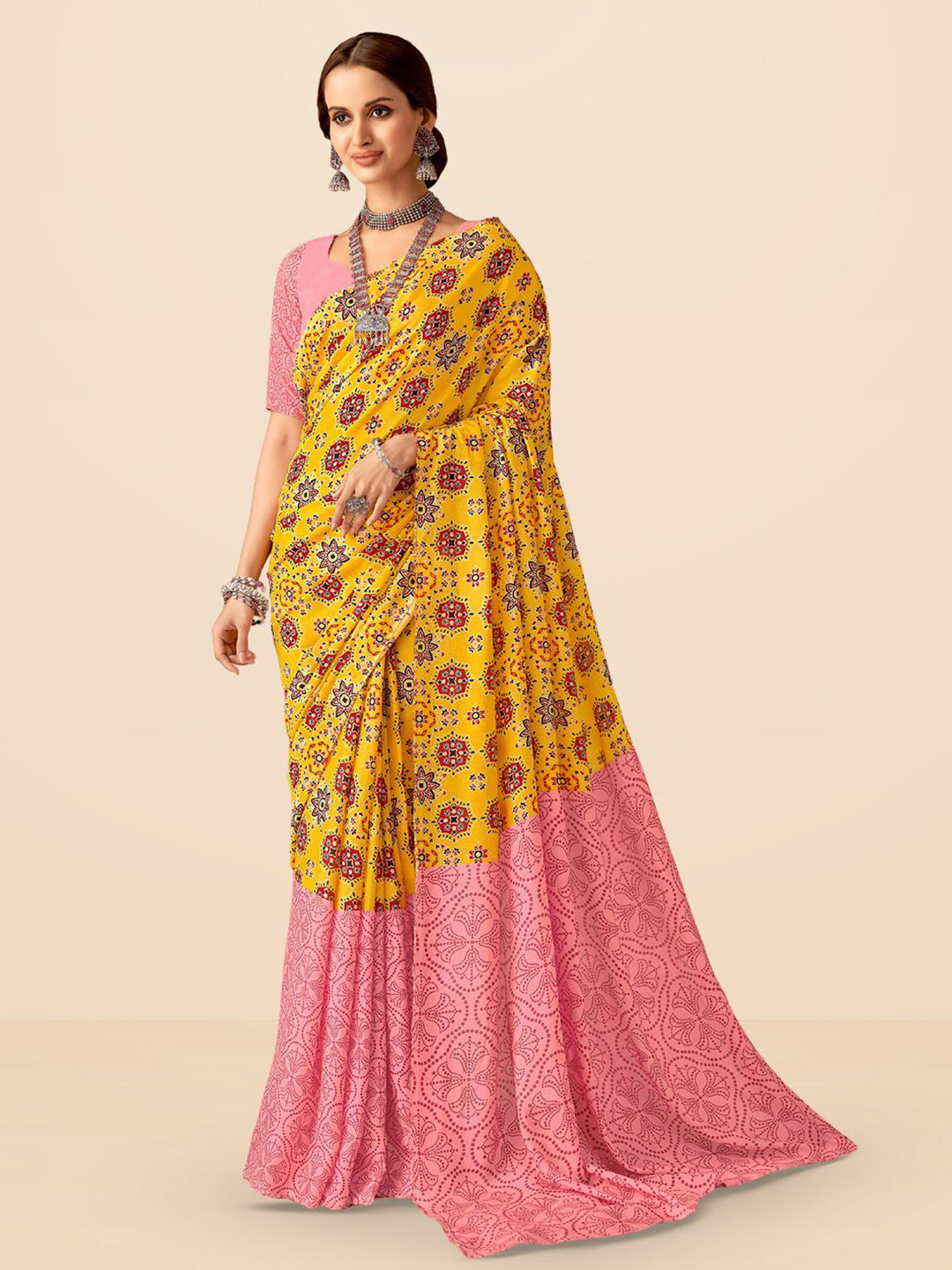 SARHA Ethnic Motifs Pure Georgette Saree