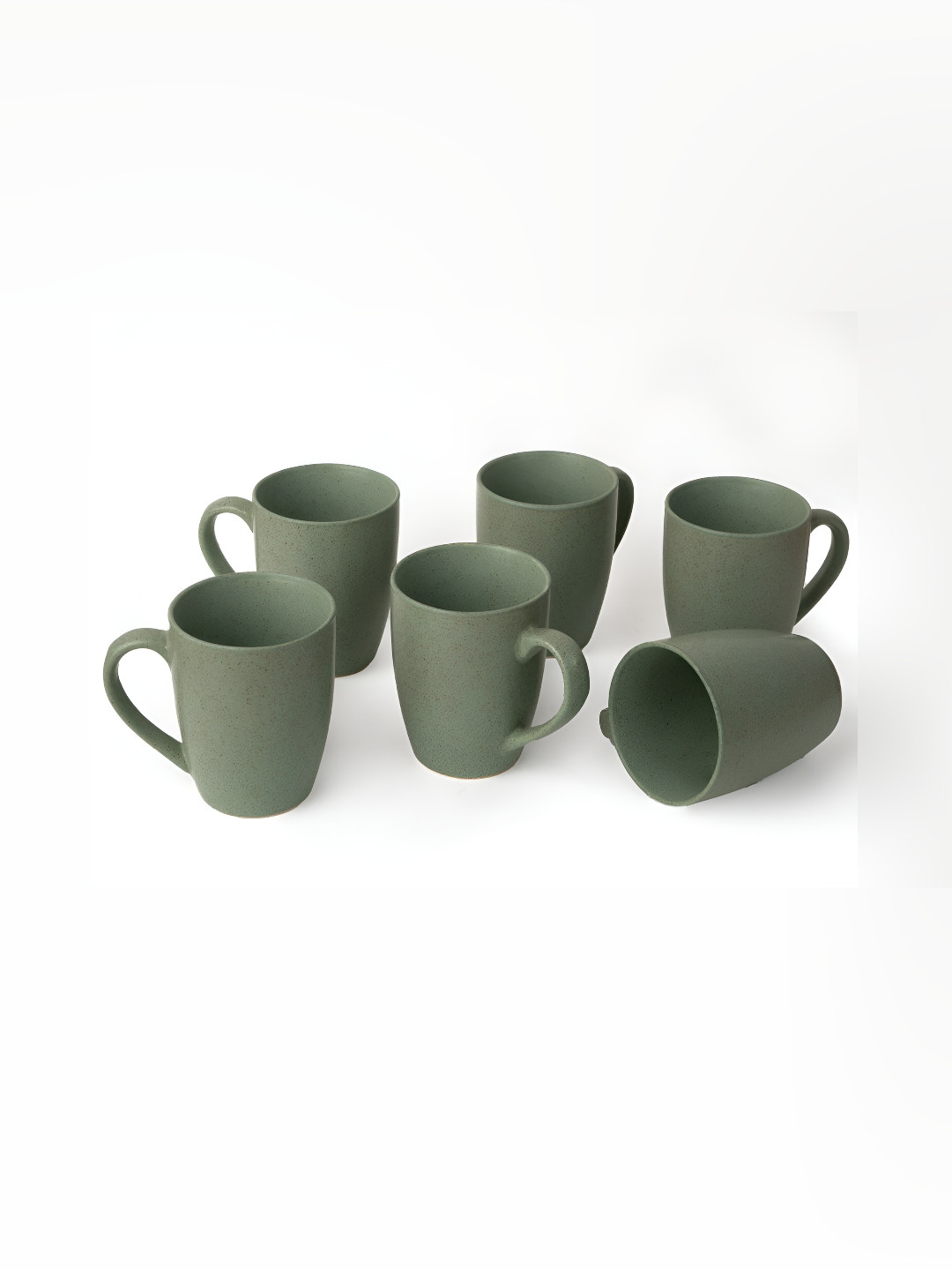 BODHI HOUSE My Love For You Happy Valentines Green Ceramic Microwave Safe 6 Piece Cups-320ml