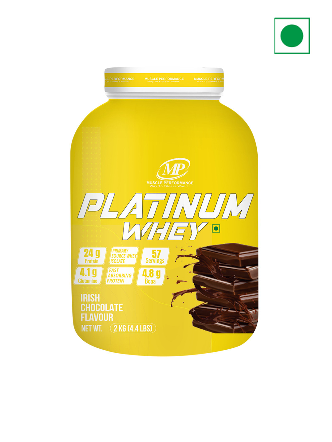 Muscle Performance Platinum Whey Protein- 2 Kg- Irish Chocolate Flavour